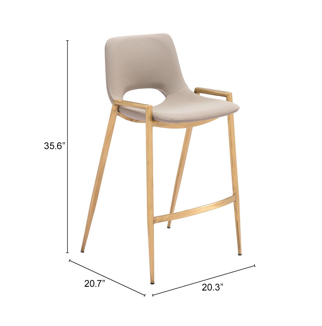 Desi Faux Leather/Steel Counter Stool