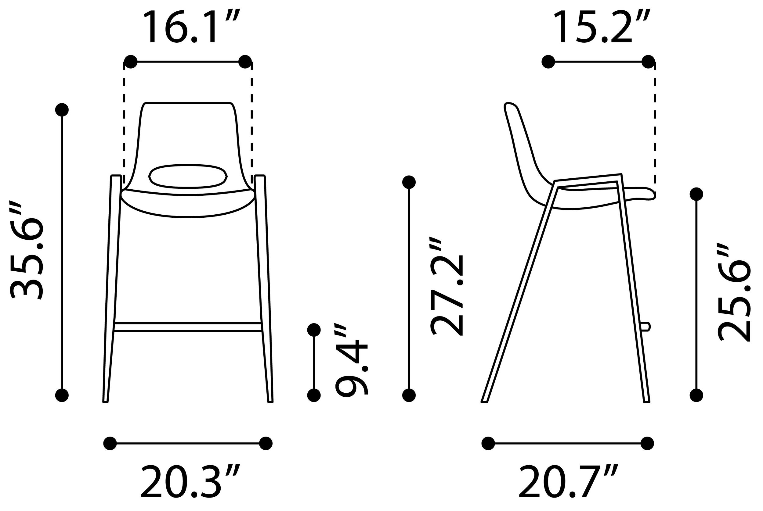 Desi Faux Leather/Steel Counter Stool