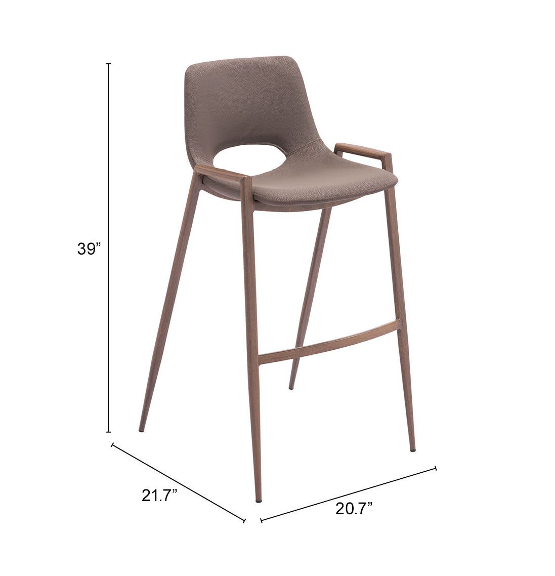 Desi Faux Leather/Steel Barstool