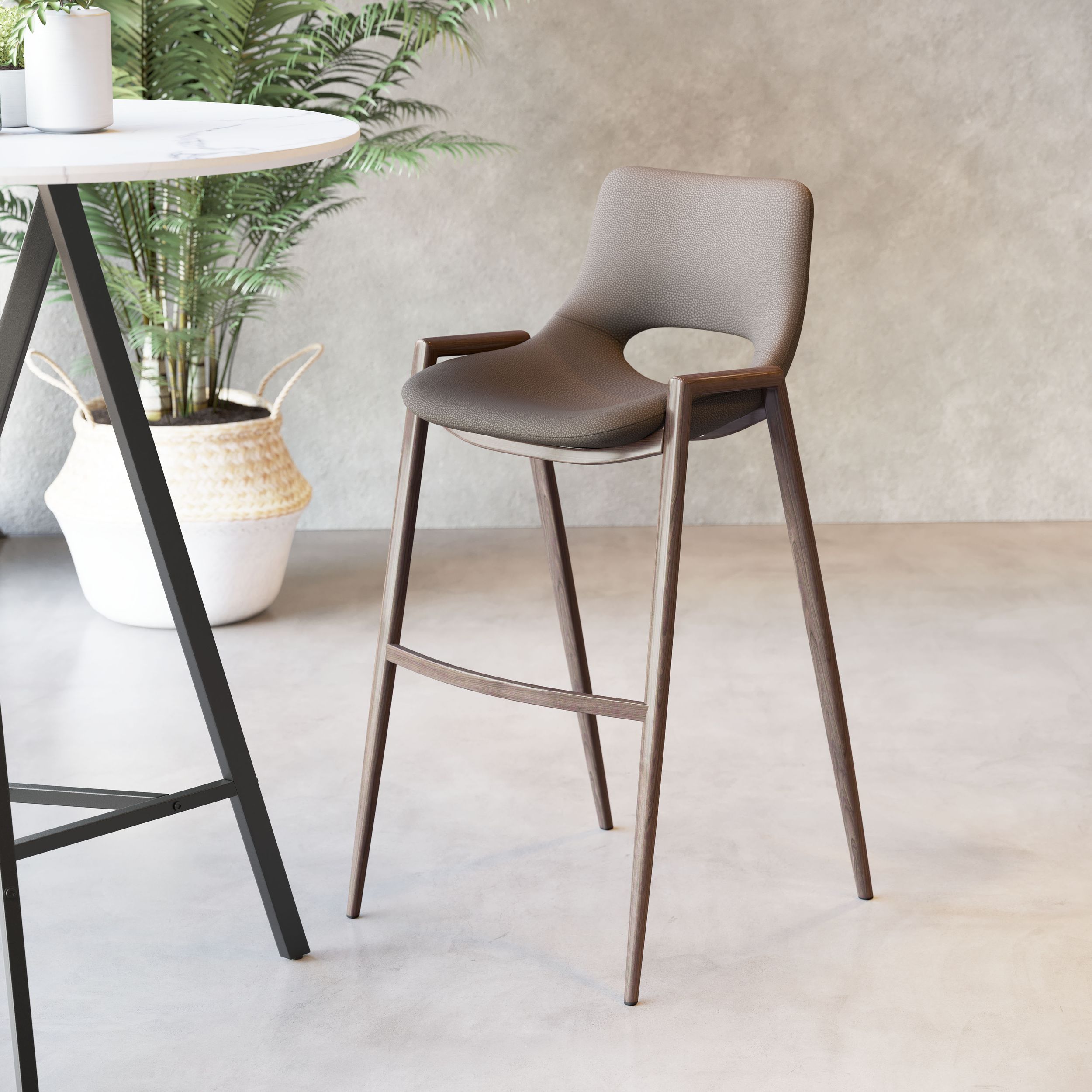 Desi Faux Leather/Steel Barstool