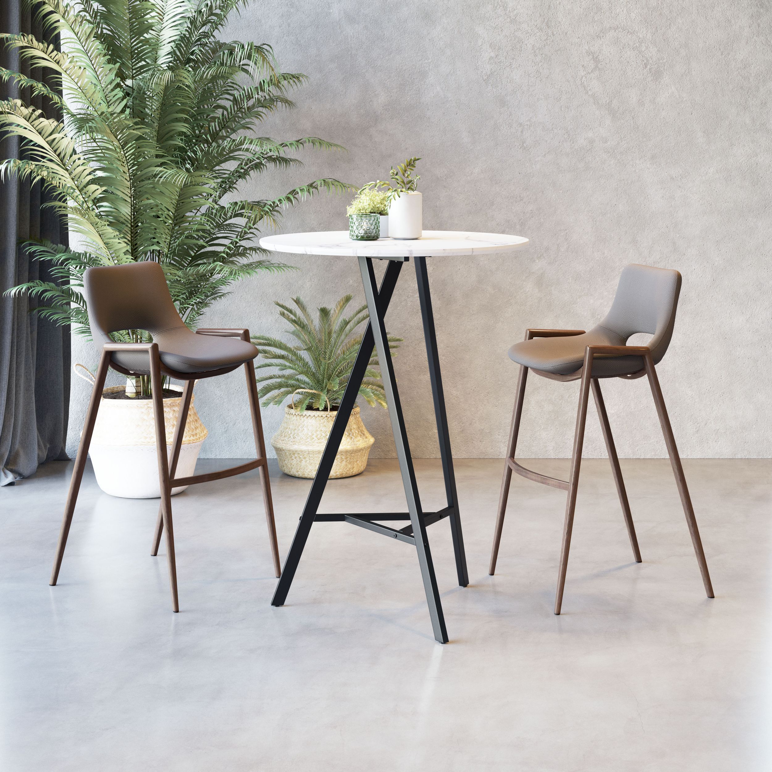 Desi Faux Leather/Steel Barstool