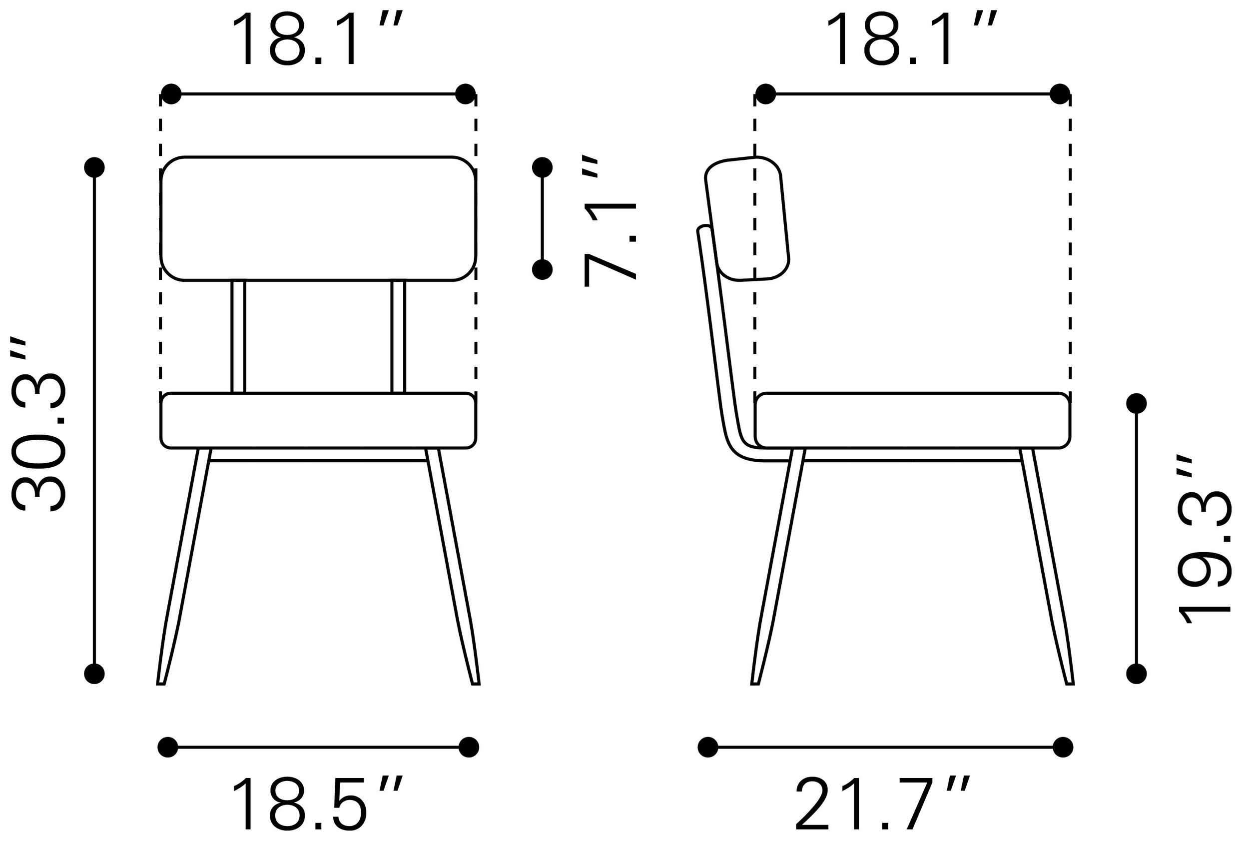 Blanca Polyester/Steel Dining Chair