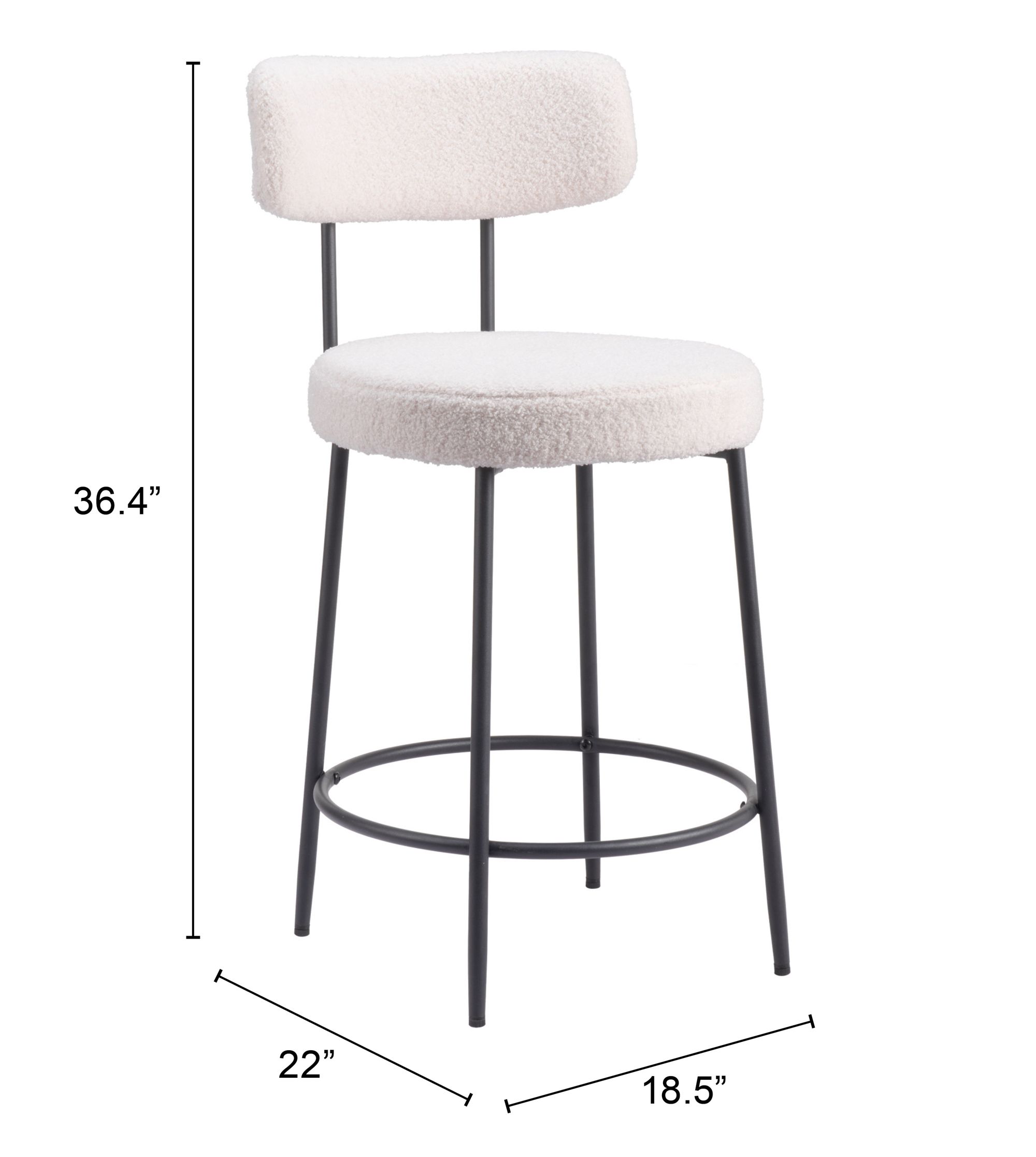 Blanca Polyester/Steel Counter Stool