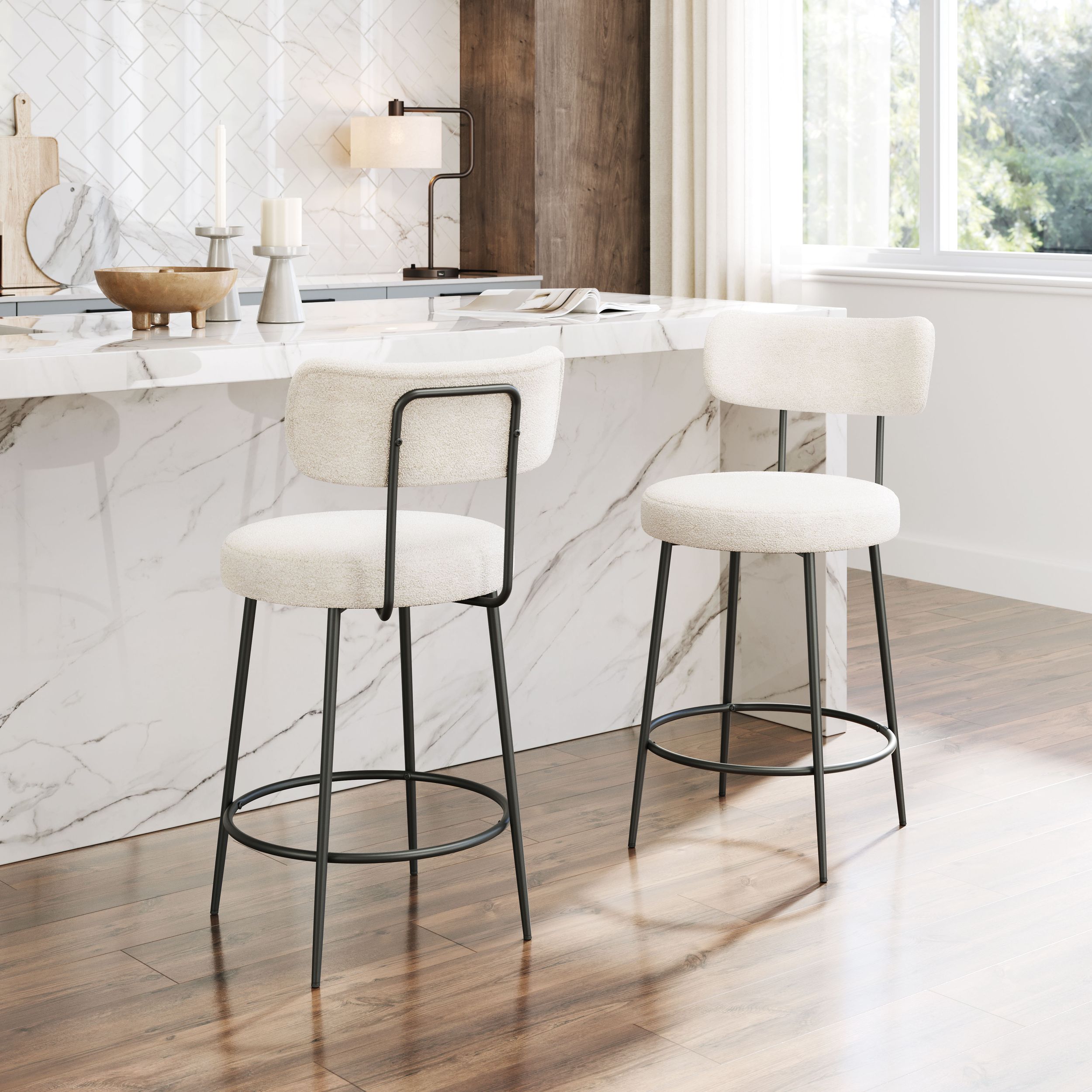 Blanca Polyester/Steel Counter Stool