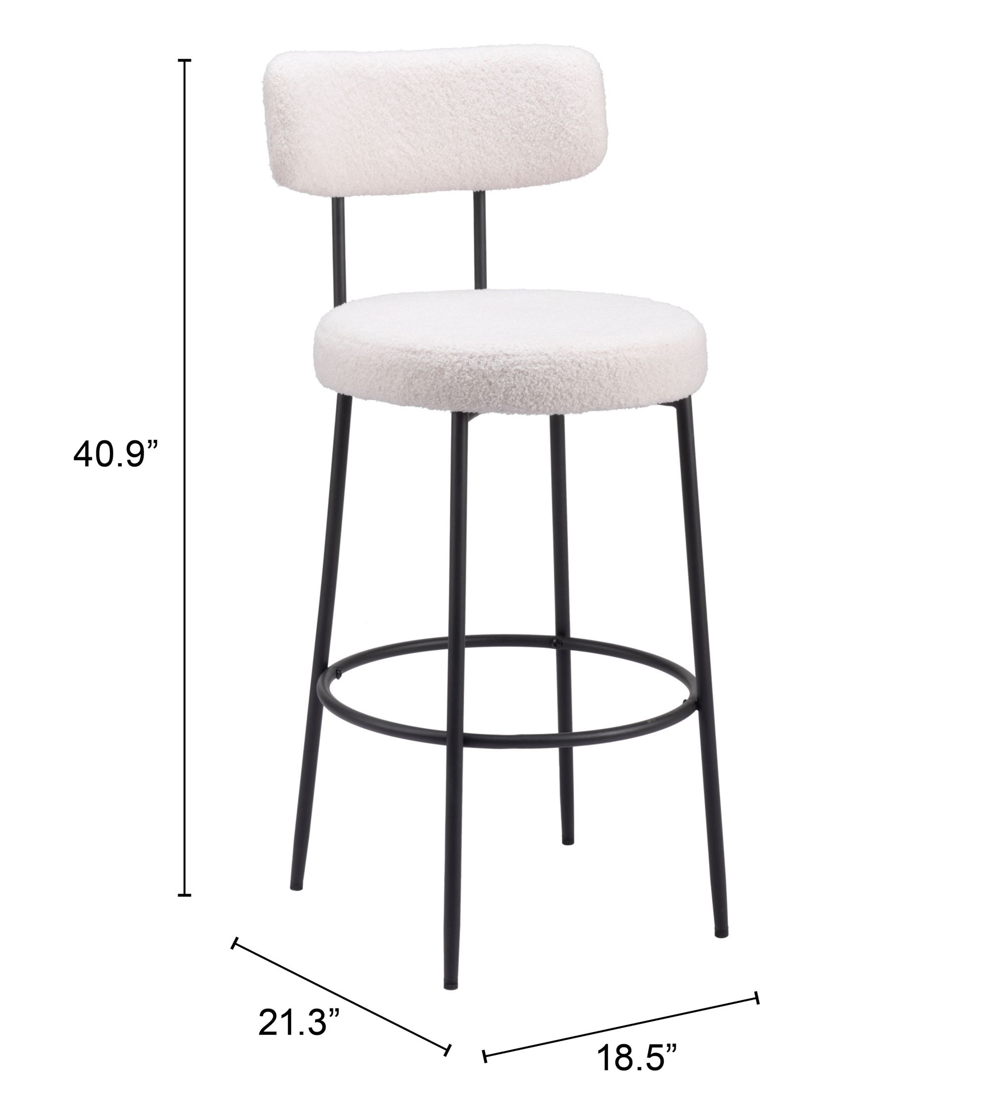 Blanca Polyester/Steel Barstool