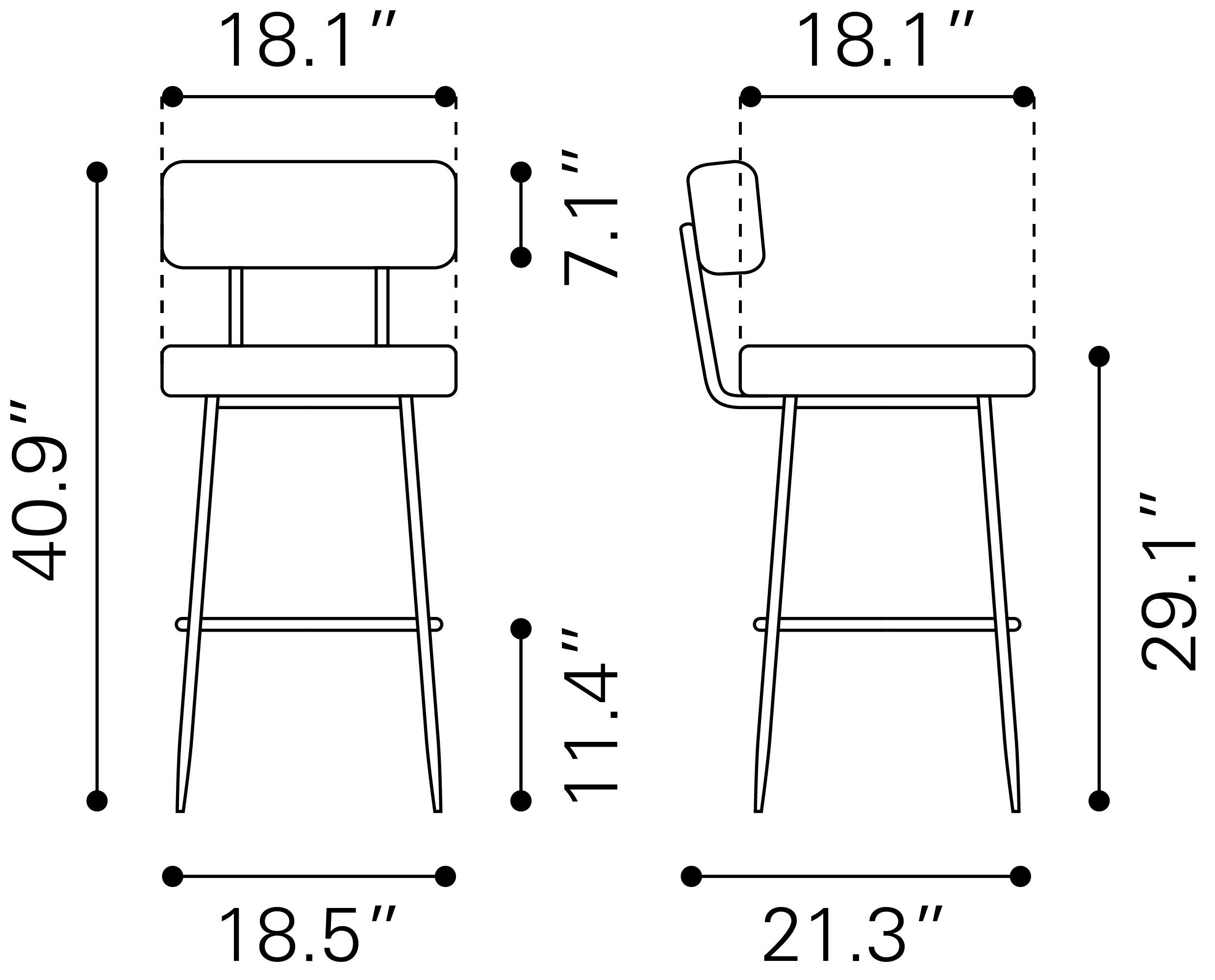 Blanca Polyester/Steel Barstool