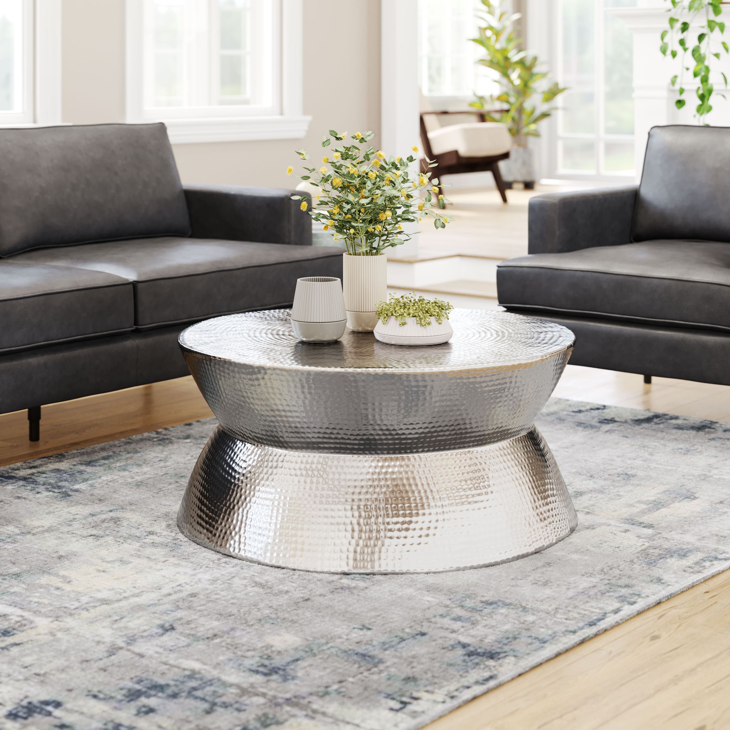Madryn Round Aluminum Coffee Table