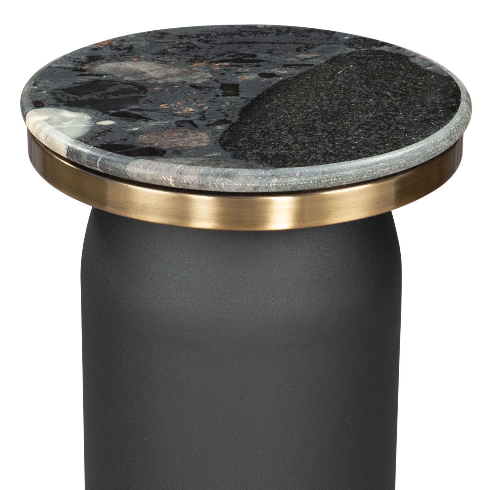 Luxor Round Marble/Iron Drink Table