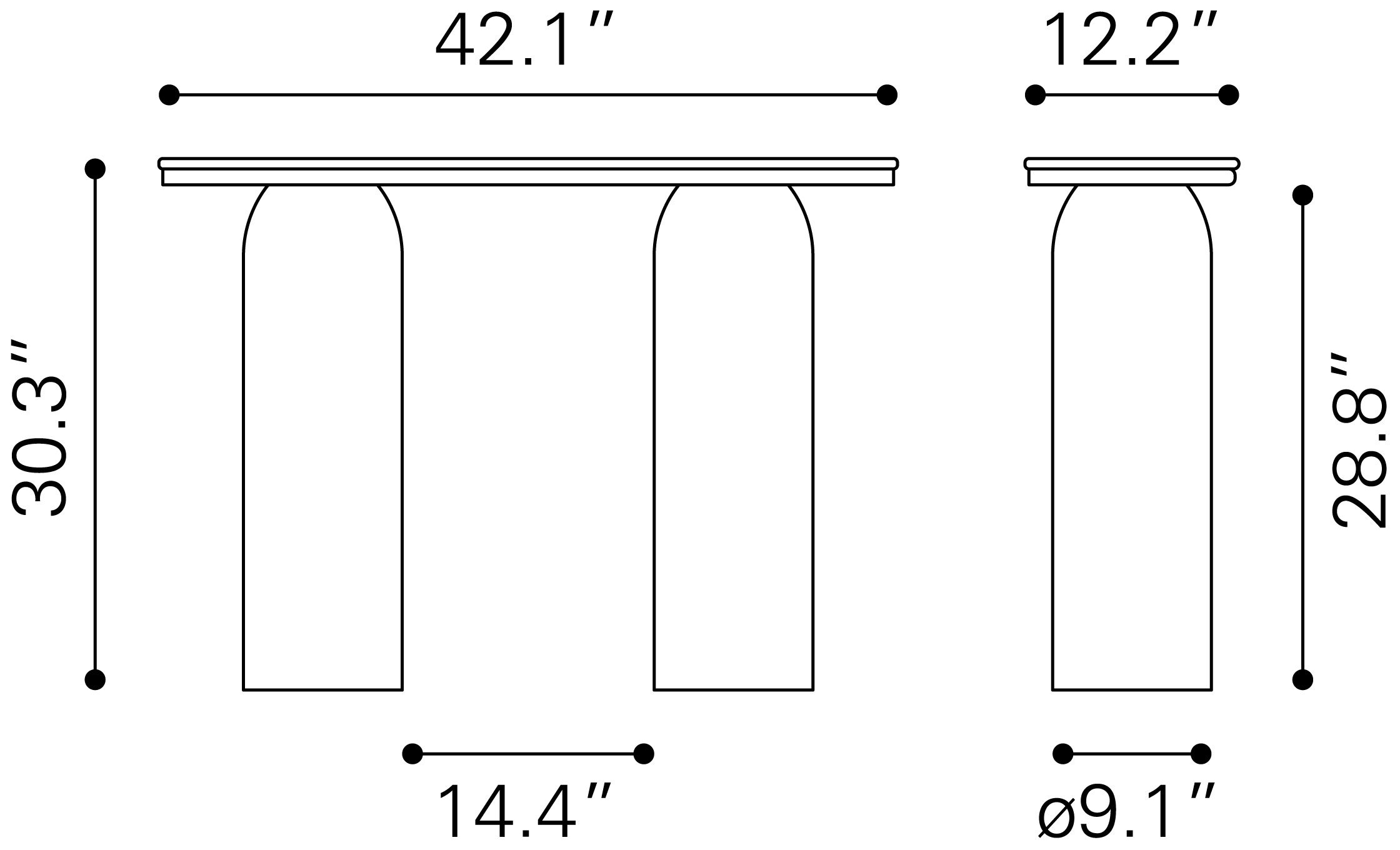 Luxor Marble/Iron Console Table