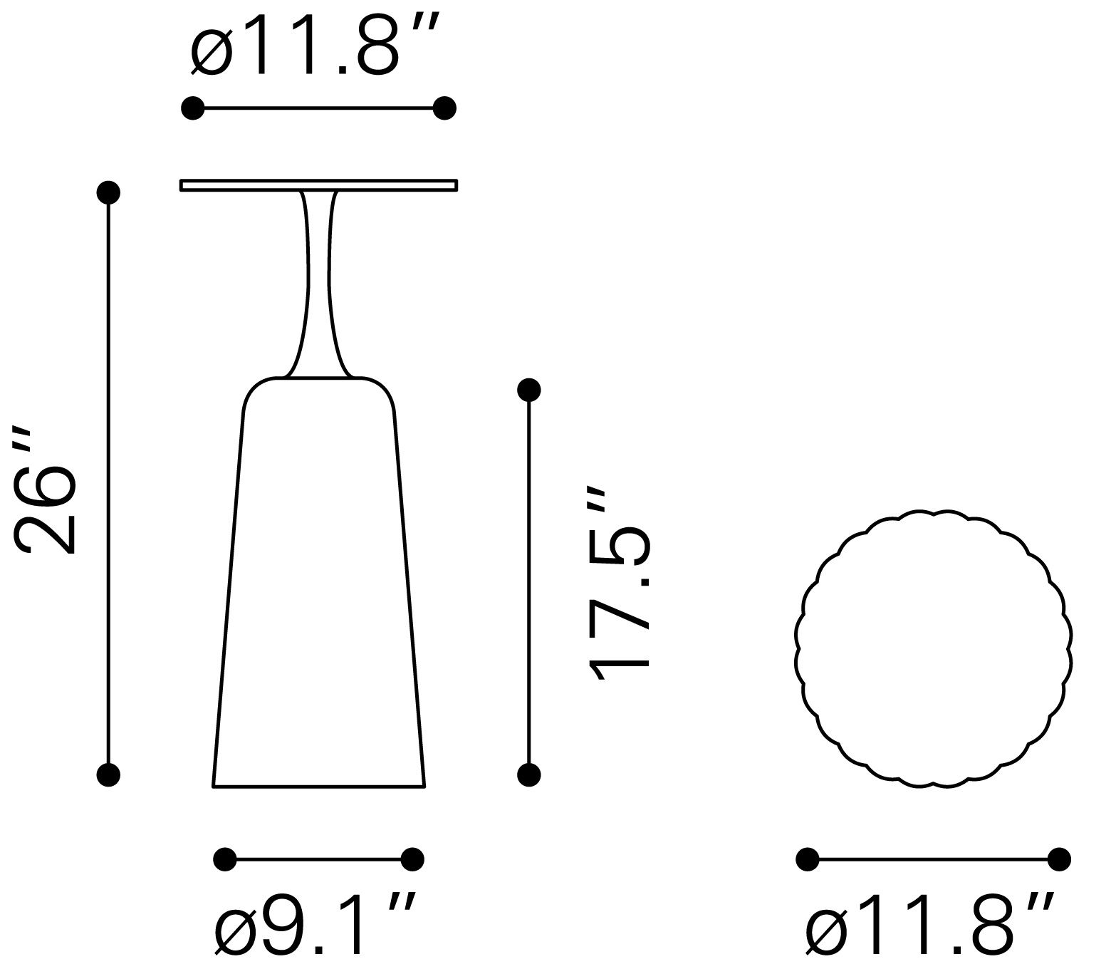 Chenai Round Aluminum/Iron Drink Table