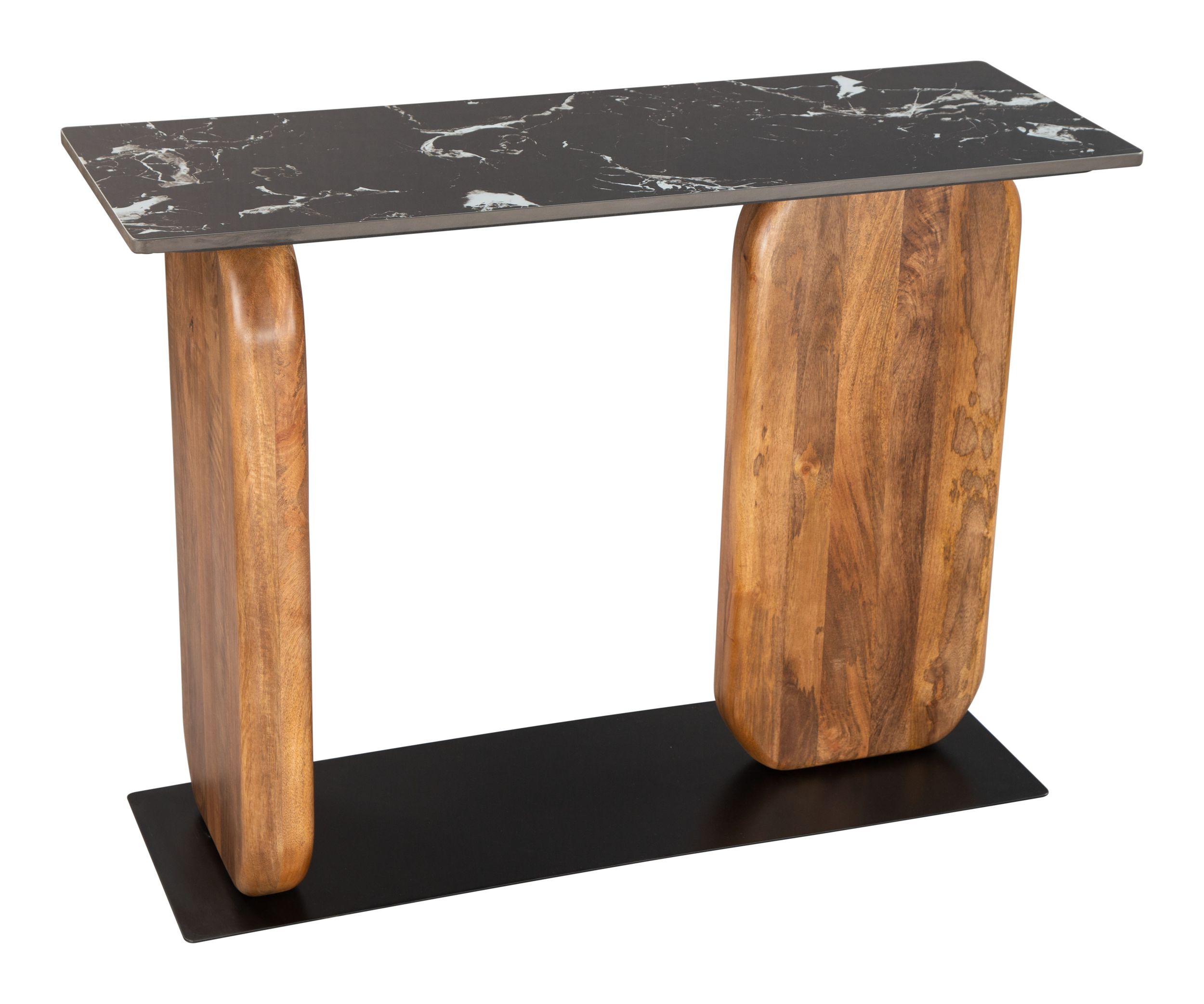 Pemba Marble/Wood/Iron Console Table