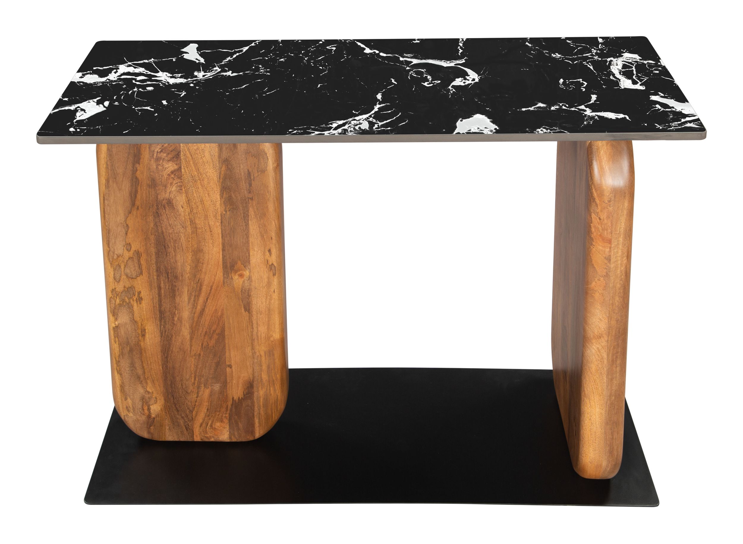 Pemba Marble/Wood/Iron Console Table
