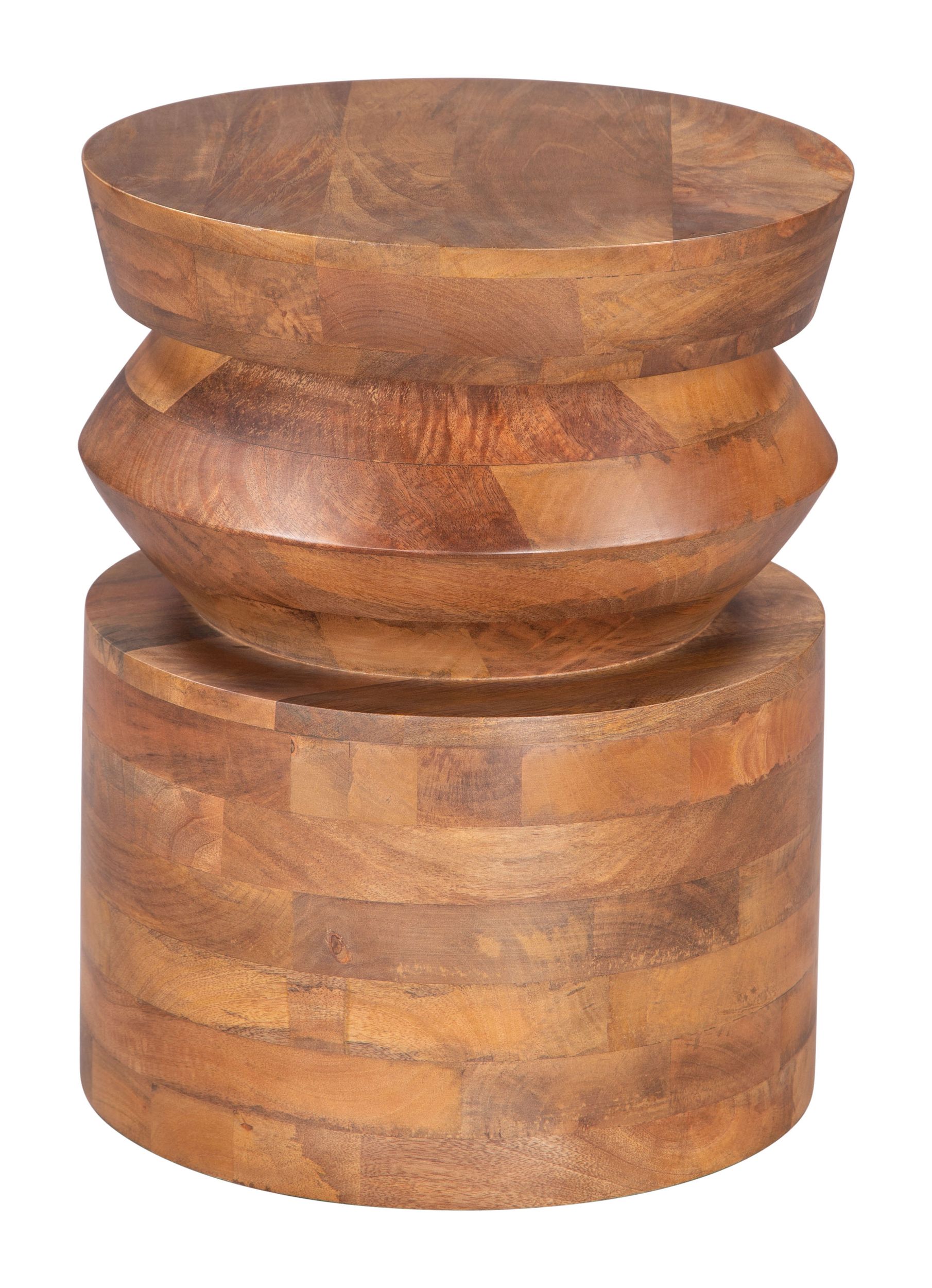 Kollam Round Wood Side Table