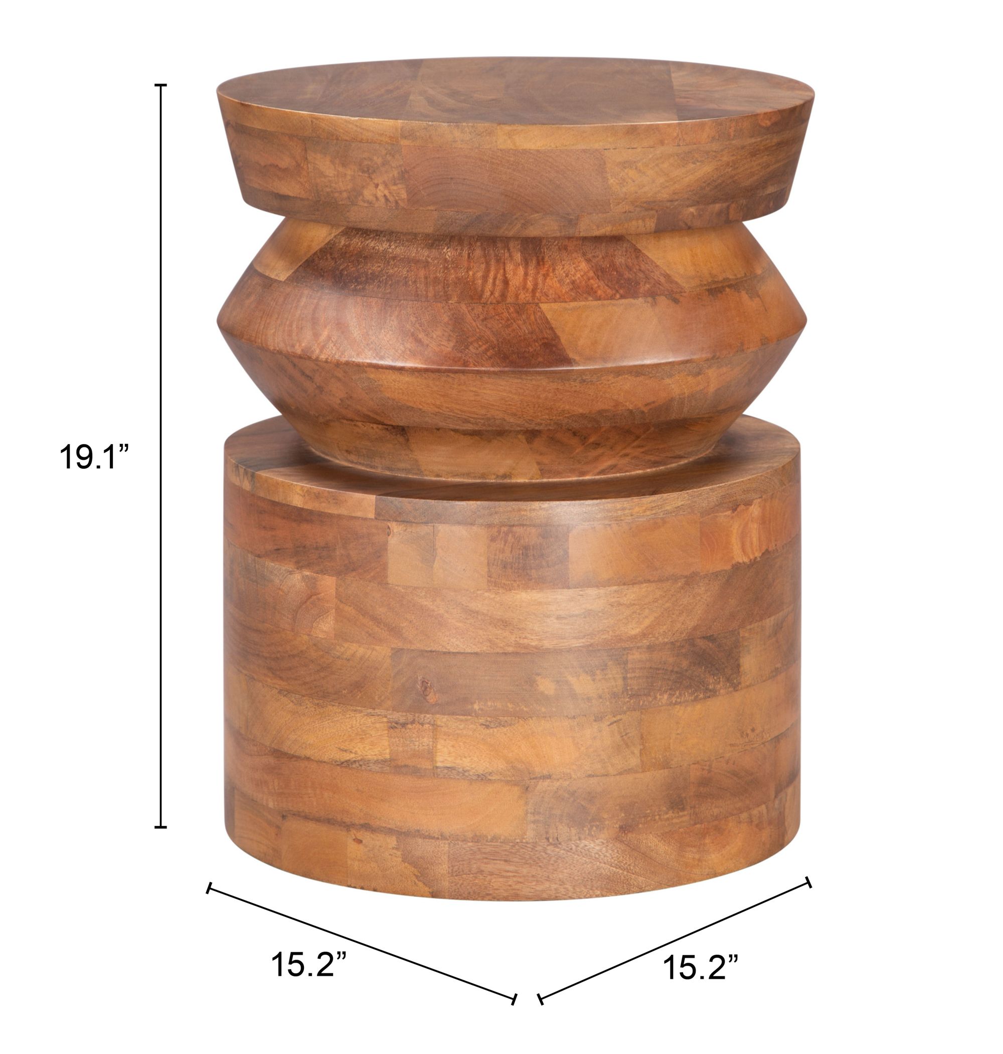 Kollam Round Wood Side Table