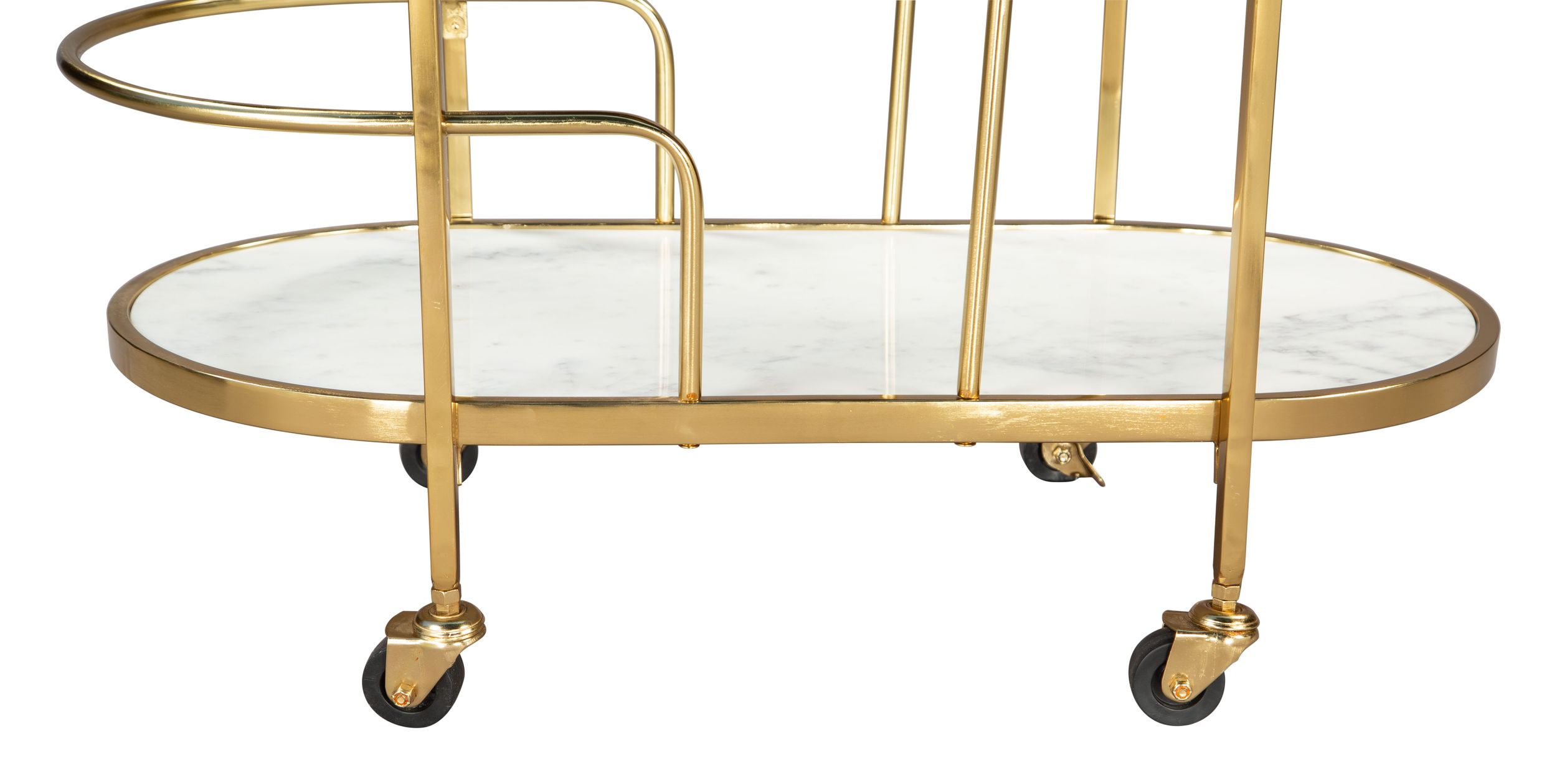 Antalya Wood/Marble/Iron Bar Cart