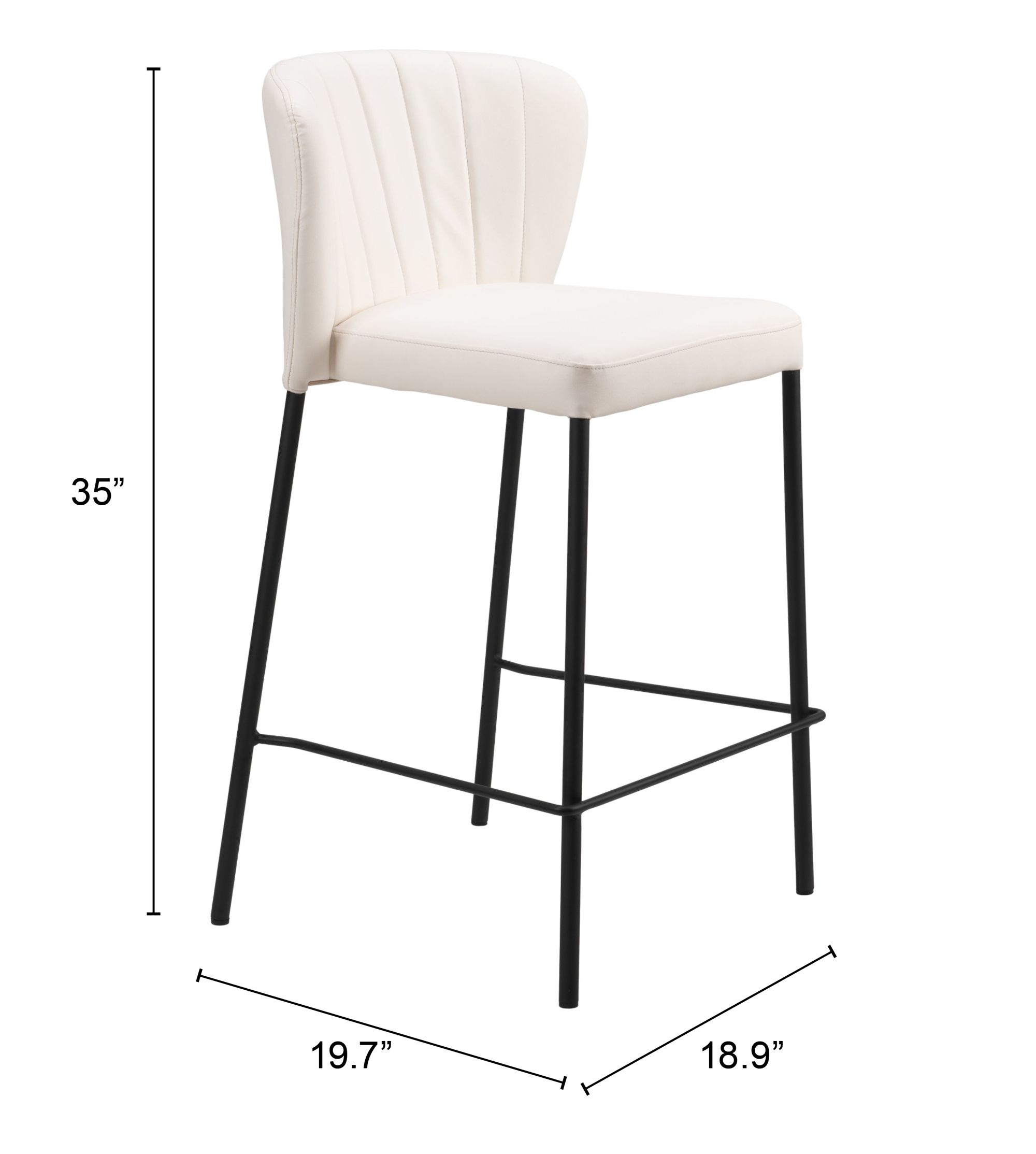 Linz Faux Leather/Steel Counter Stool