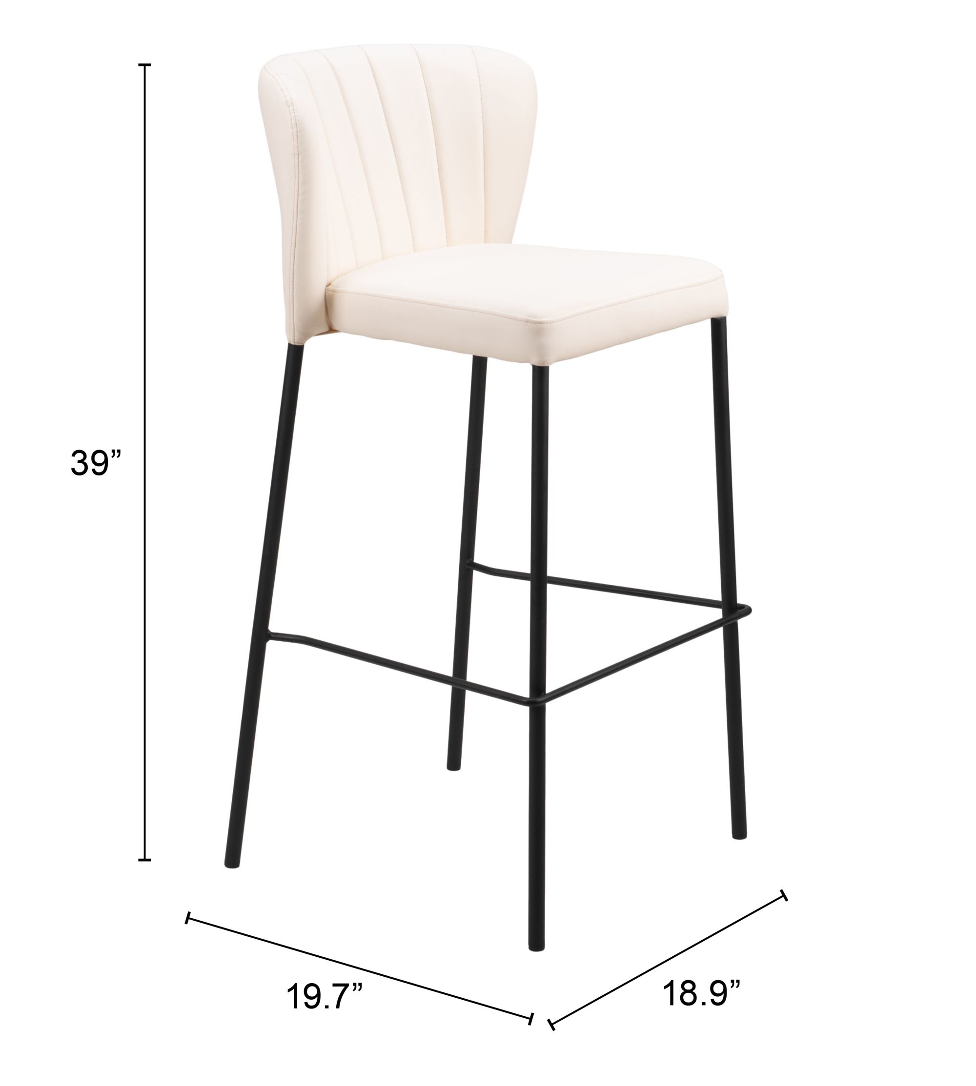 Linz Faux Leather/Steel Barstool