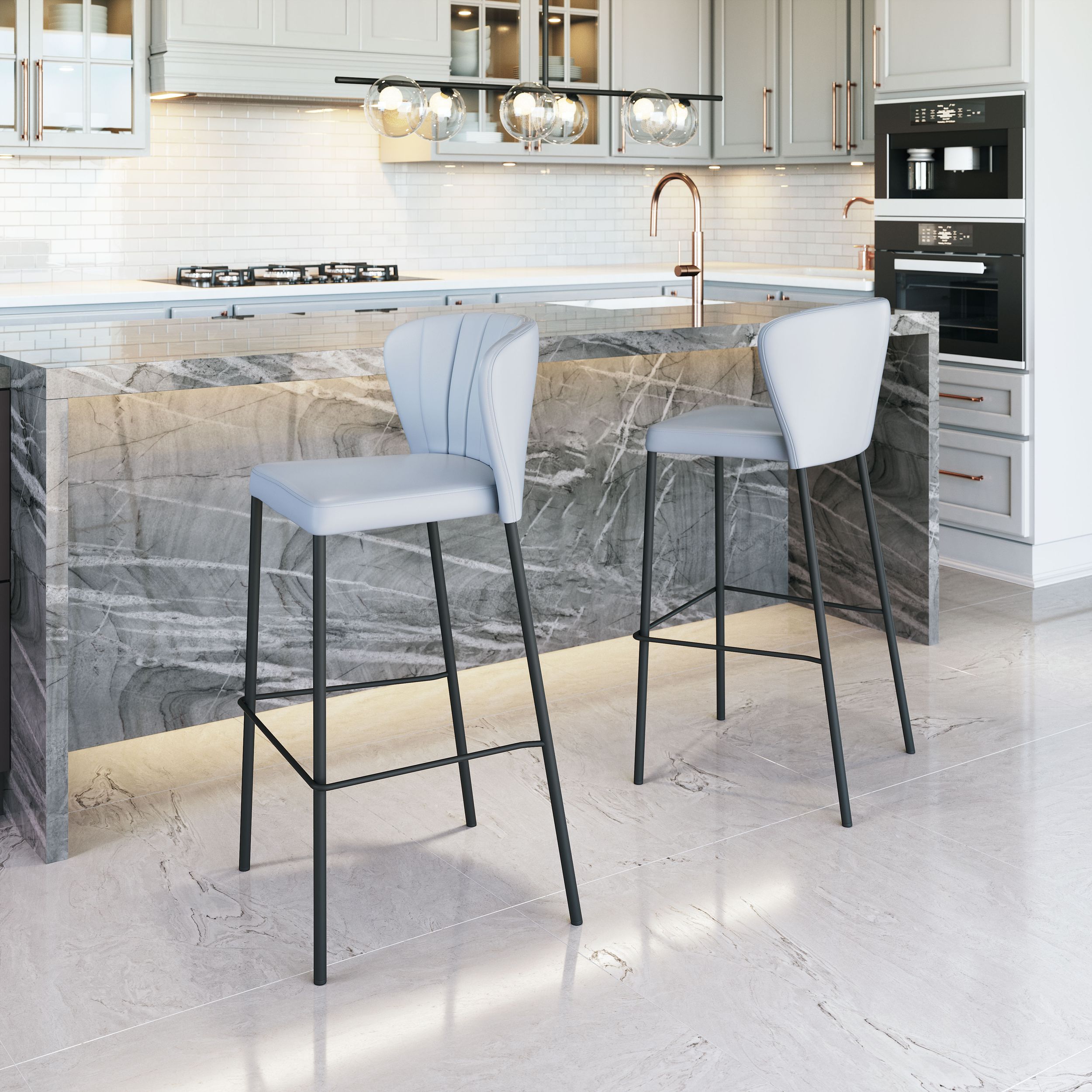 Linz Faux Leather/Steel Barstool