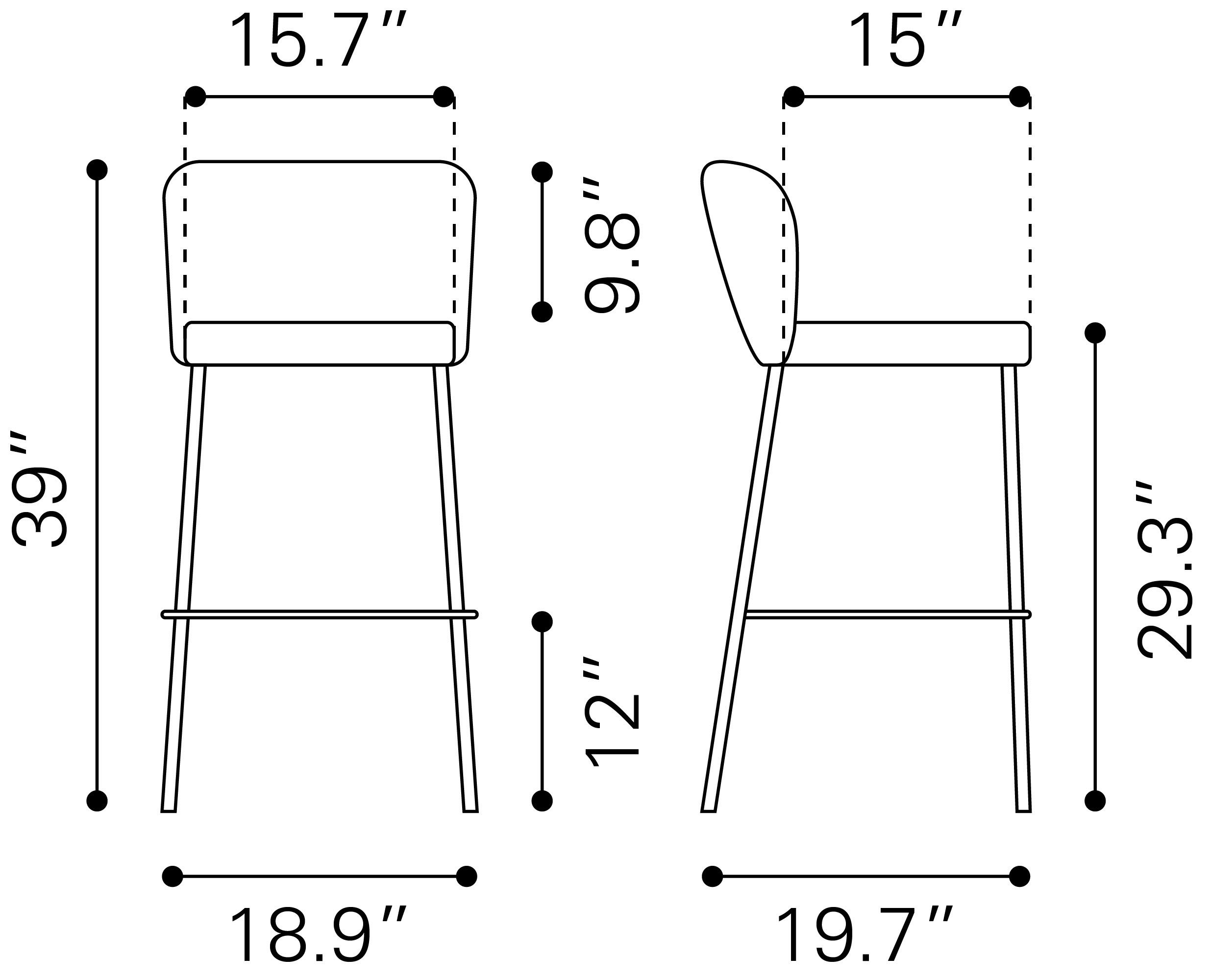 Linz Faux Leather/Steel Barstool