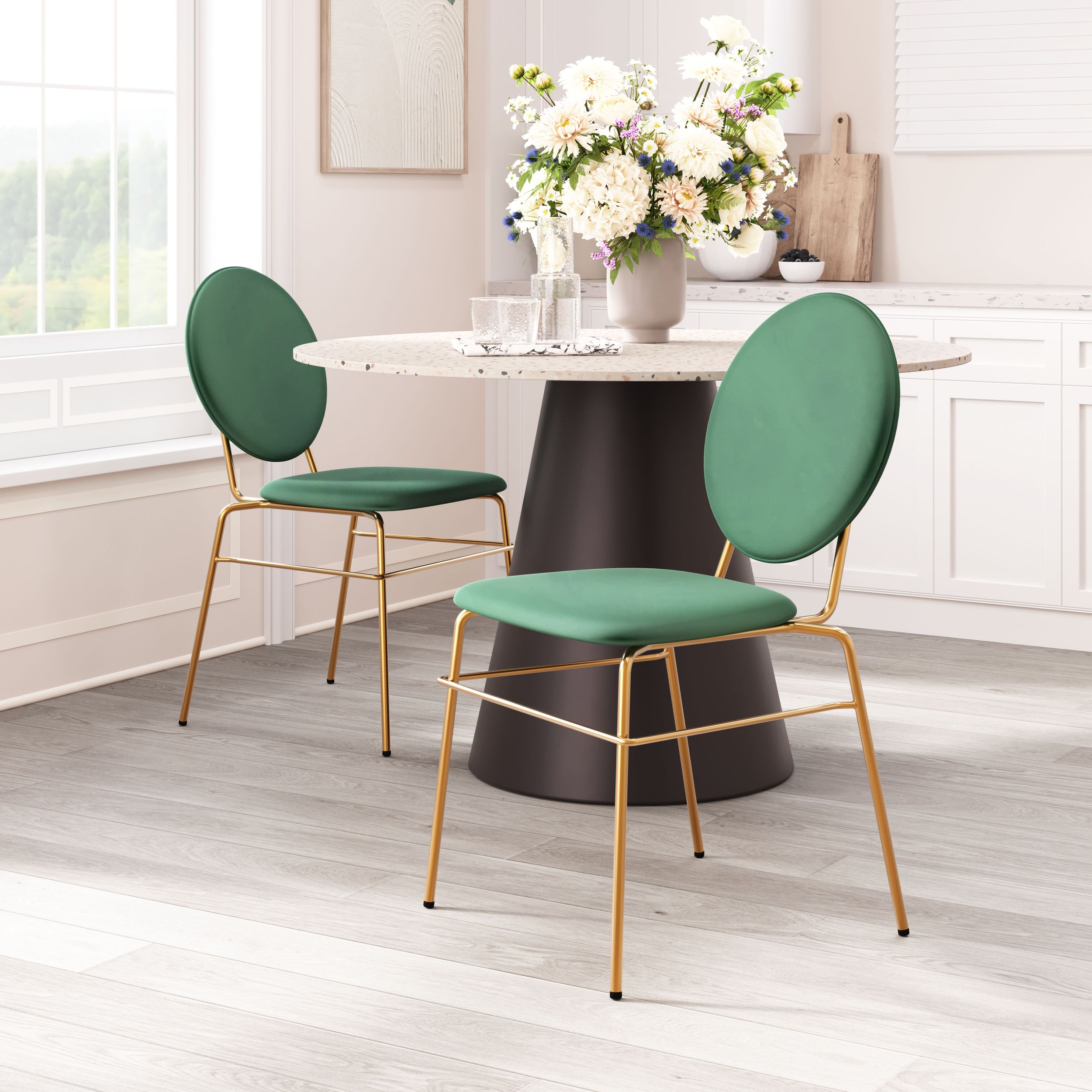 Odessa Velvet/Steel Dining Chair