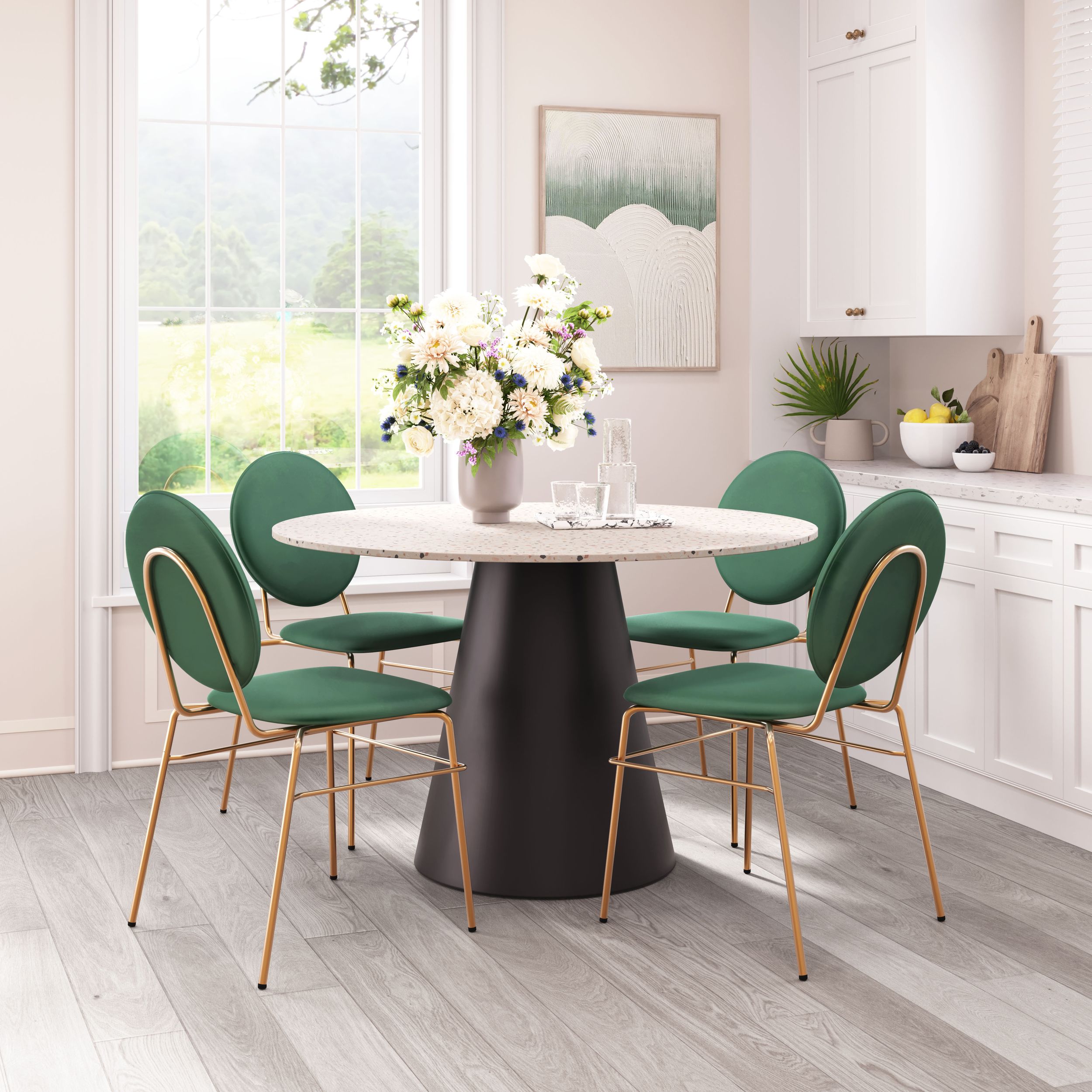 Odessa Velvet/Steel Dining Chair