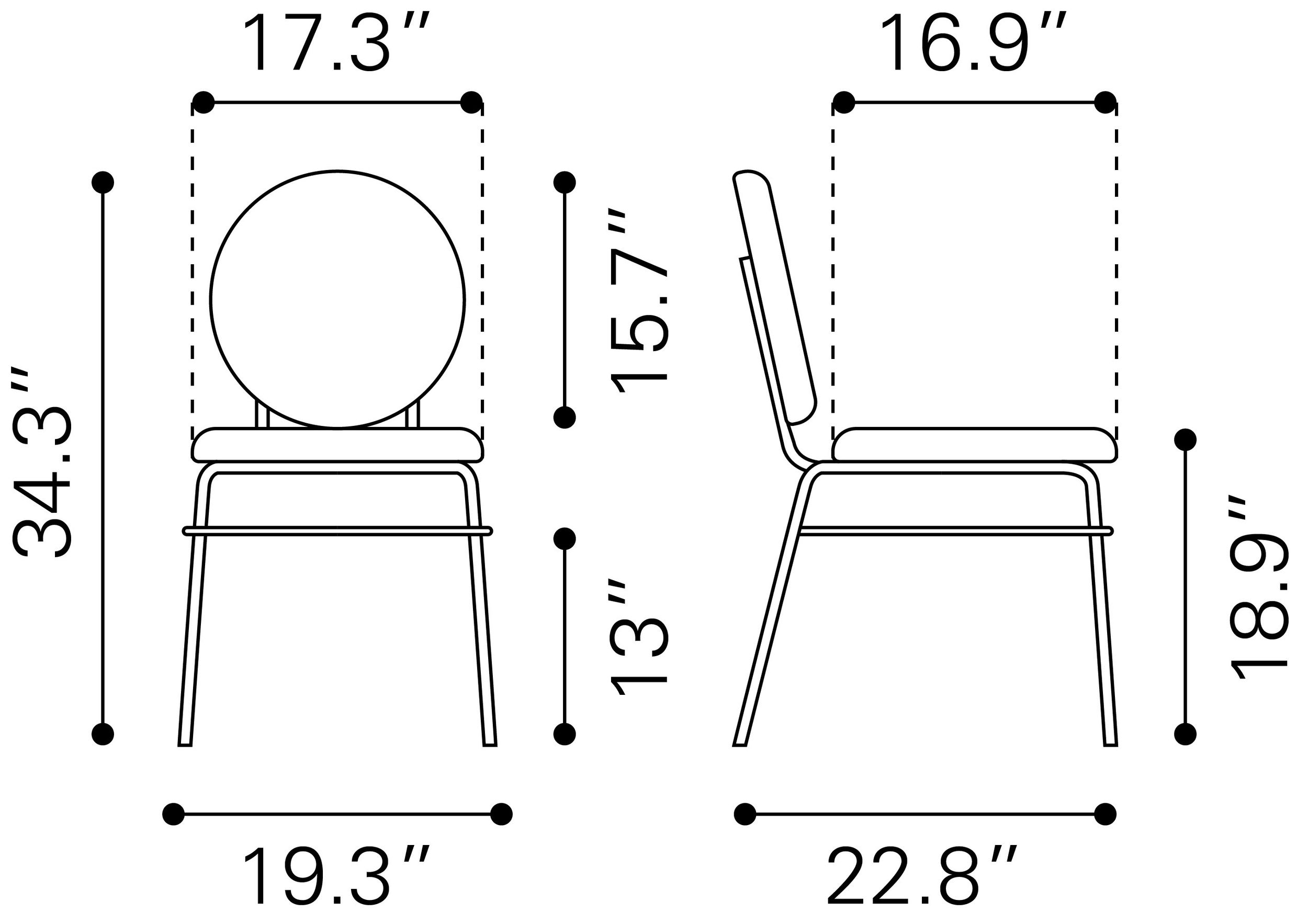 Odessa Velvet/Steel Dining Chair