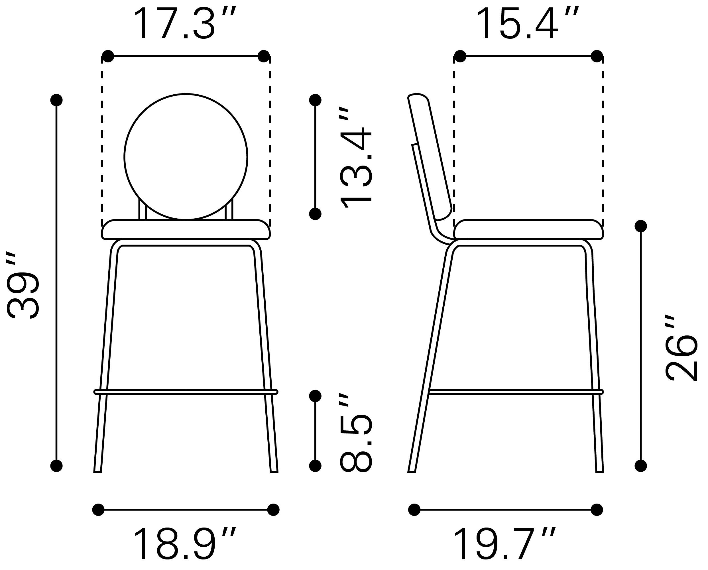 Odessa Velvet/Steel Counter Stool