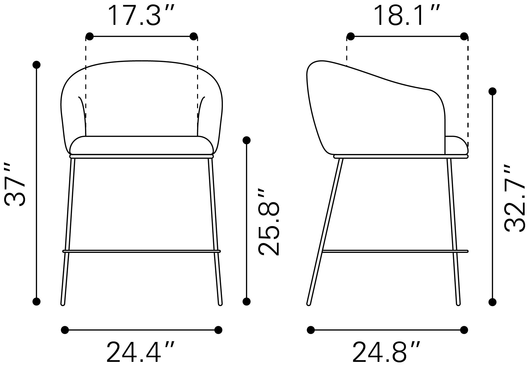 Essen Polyester/Steel Counter Stool