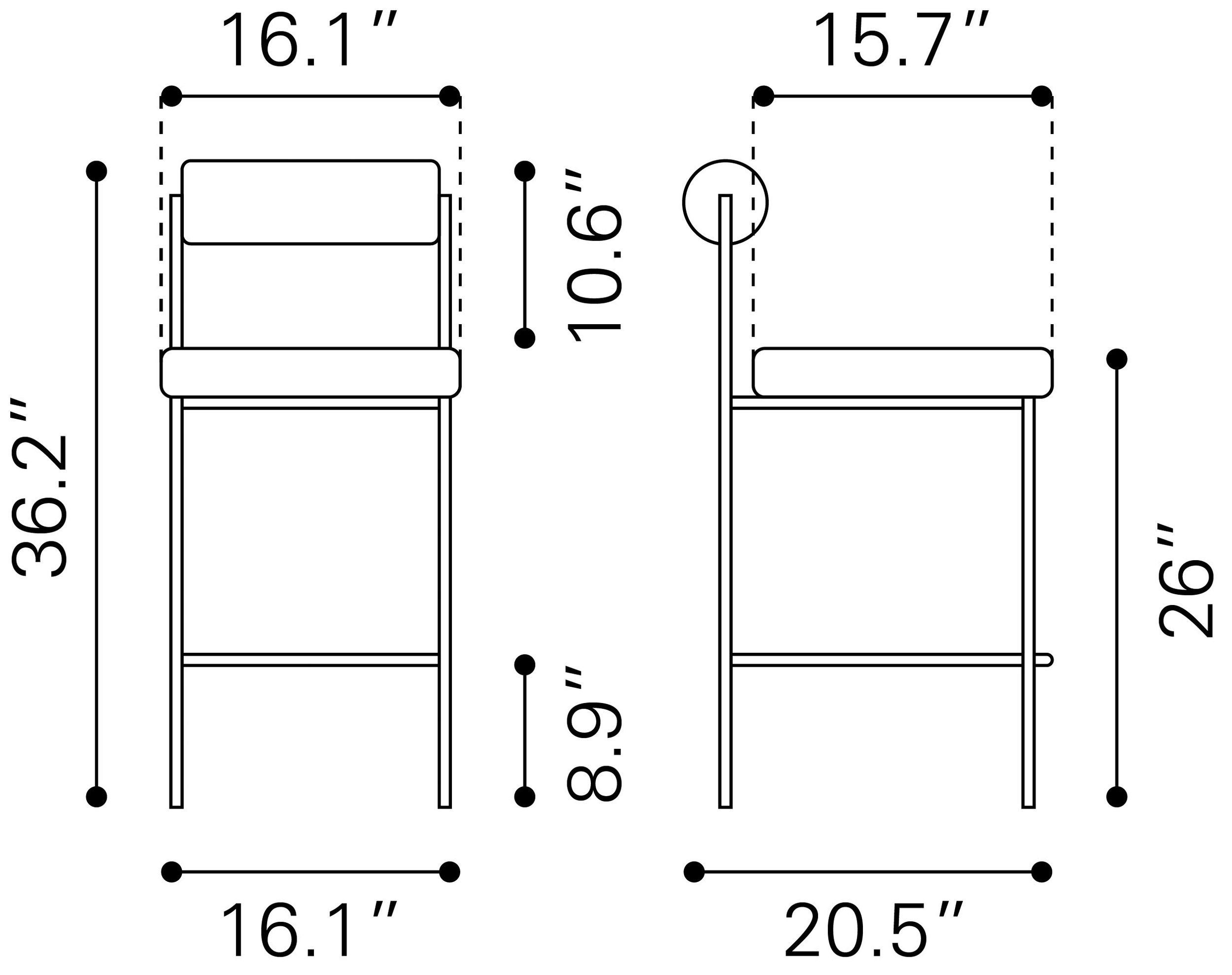 Livorno Polyester/Steel Counter Stool