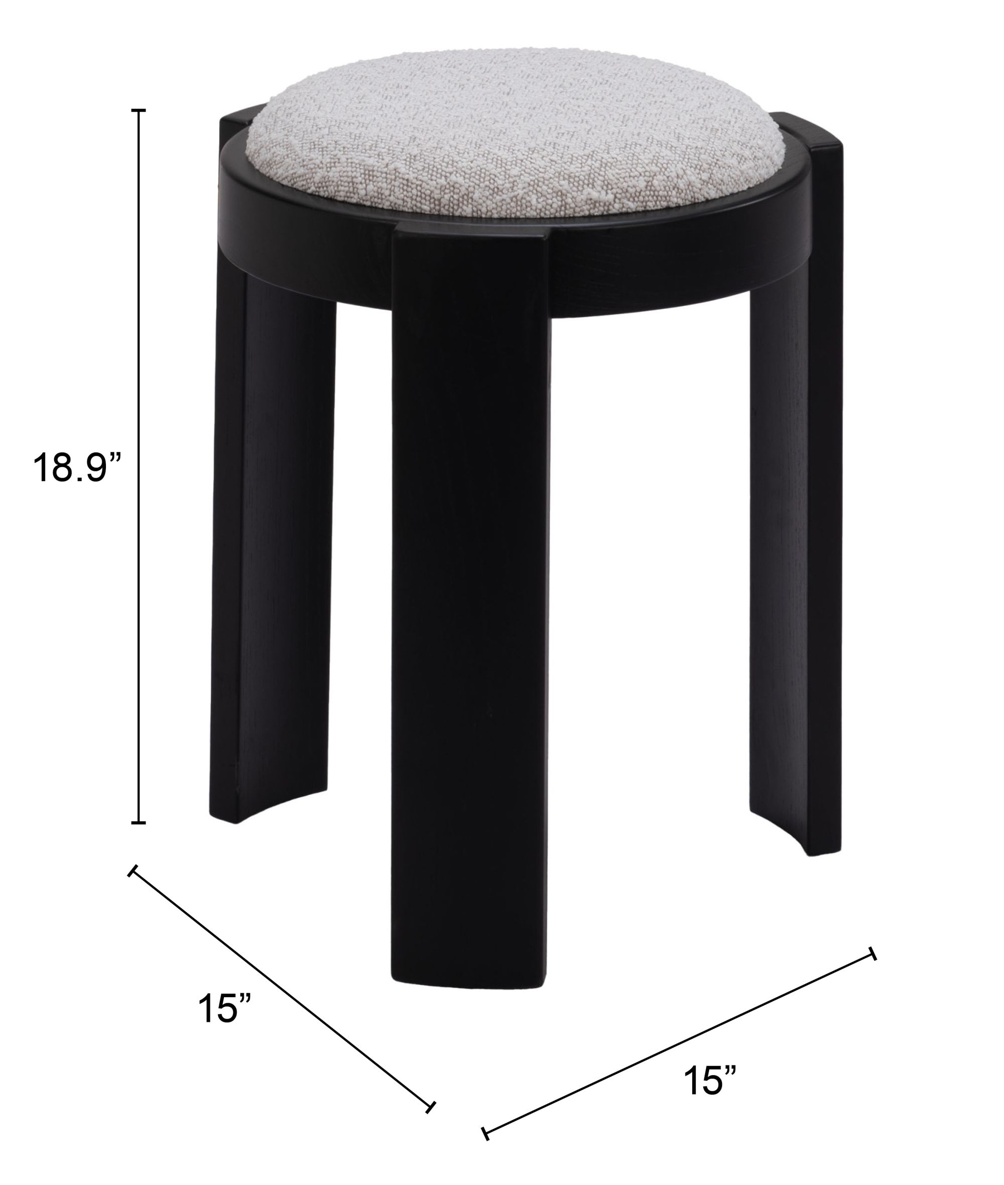 Banjul Round Polyester/Wood Ottoman
