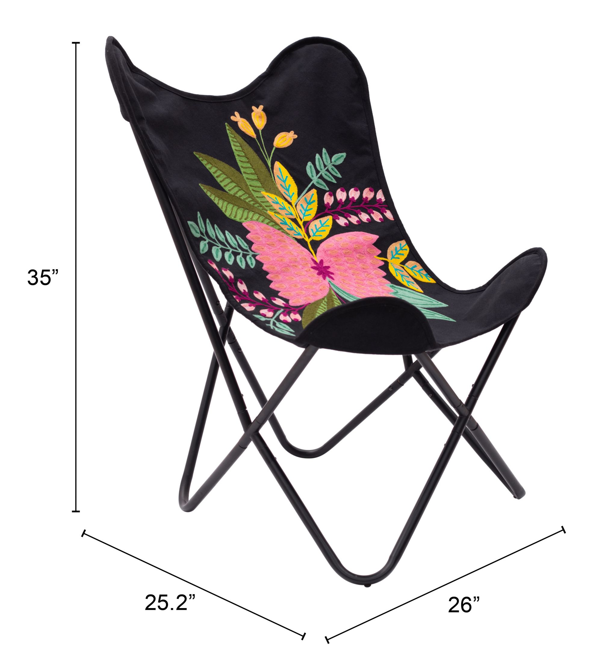 Mare Cotton/Iron Accent Chair