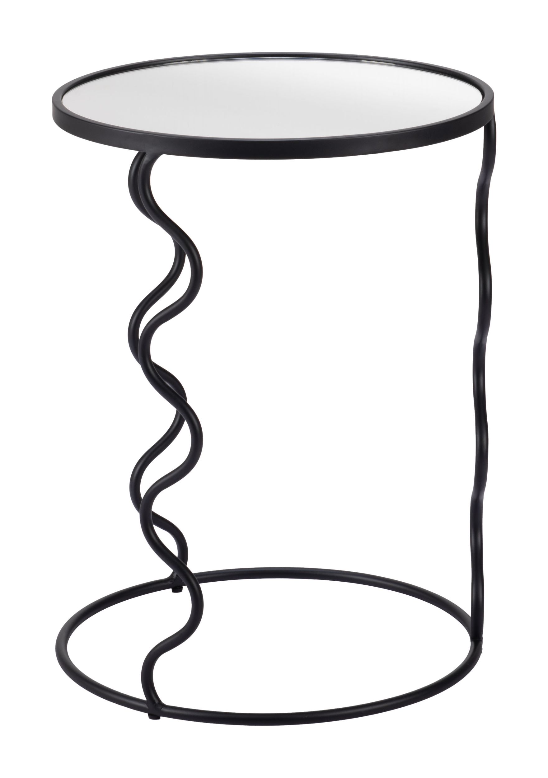 Bastia Round Glass/Steel Side Table