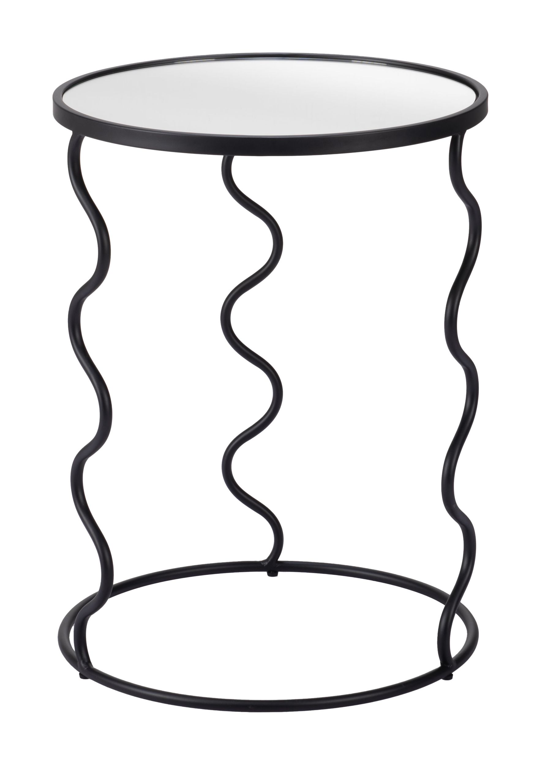 Bastia Round Glass/Steel Side Table