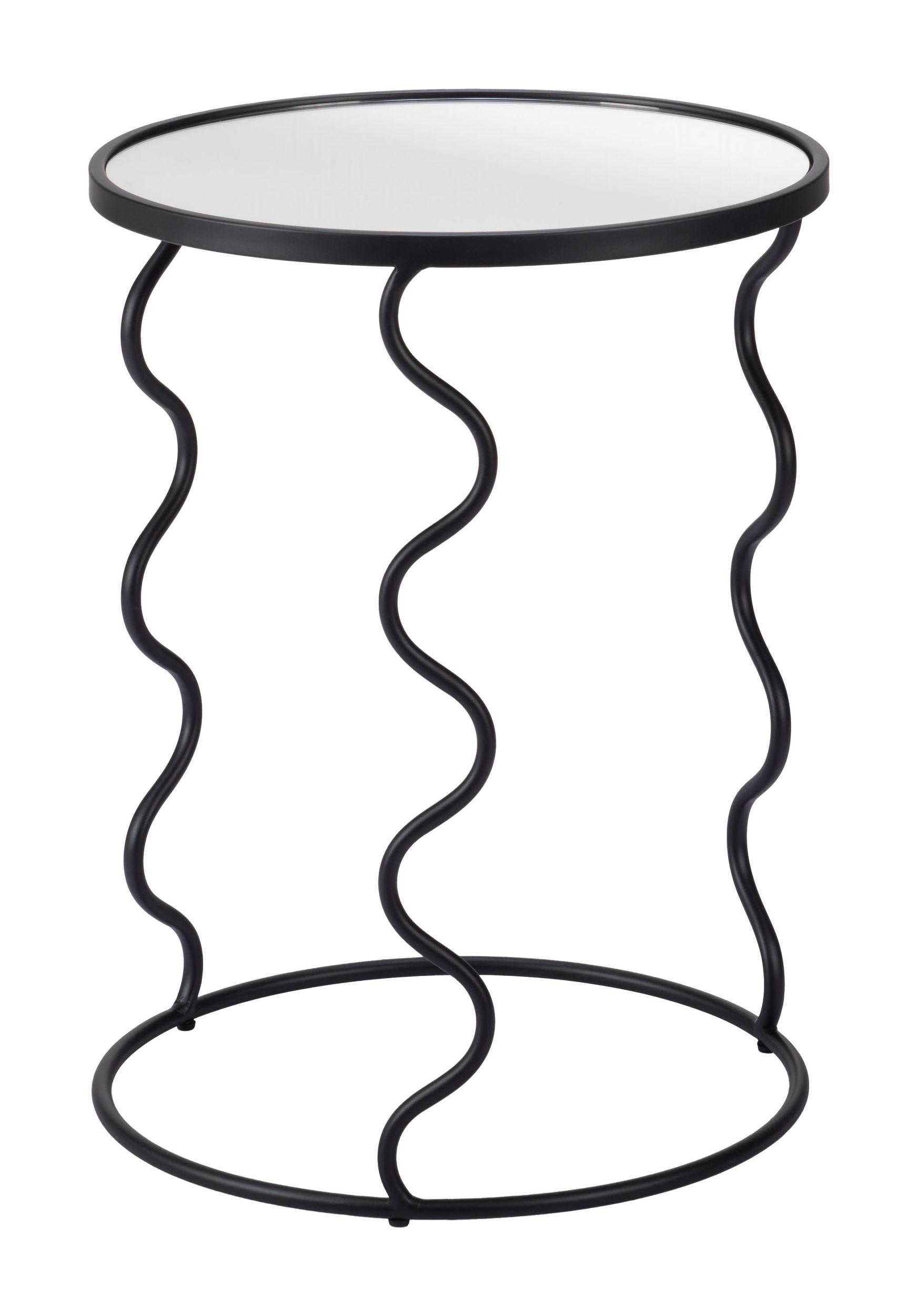 Bastia Round Glass/Steel Side Table