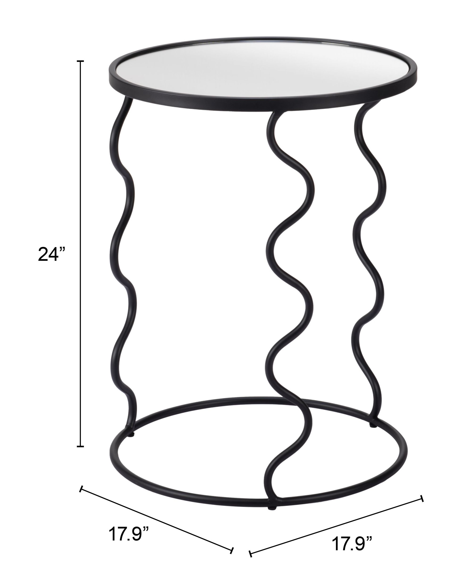 Bastia Round Glass/Steel Side Table