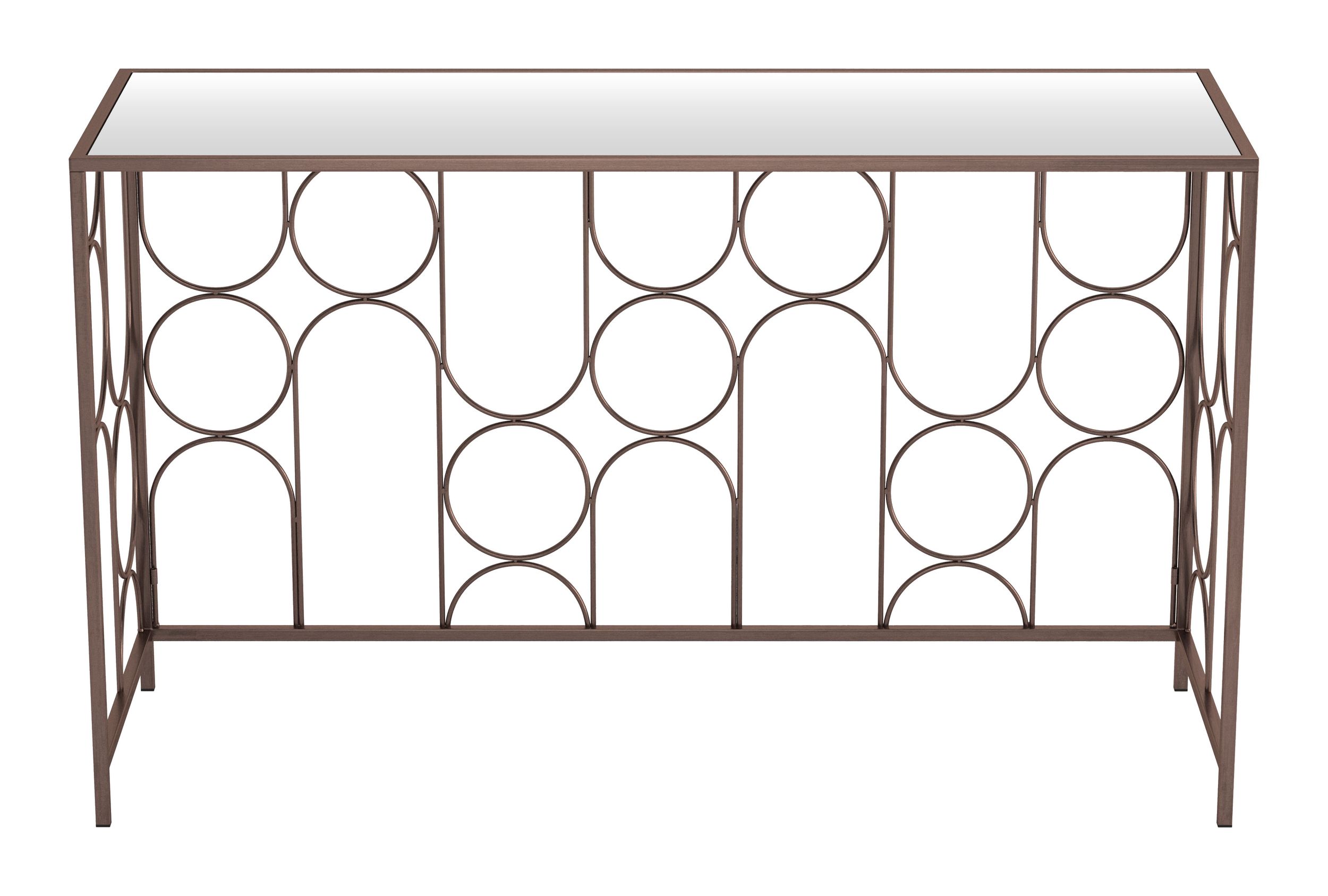 Convale Mirror Glass/Steel Console Table