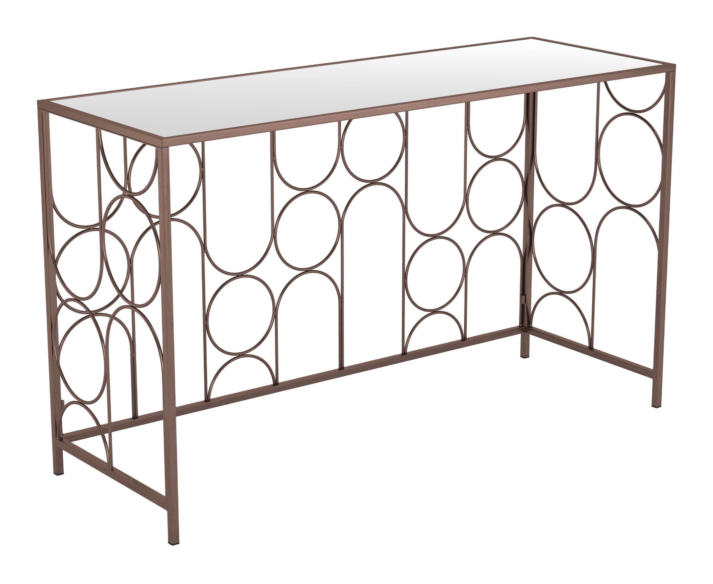 Convale Mirror Glass/Steel Console Table