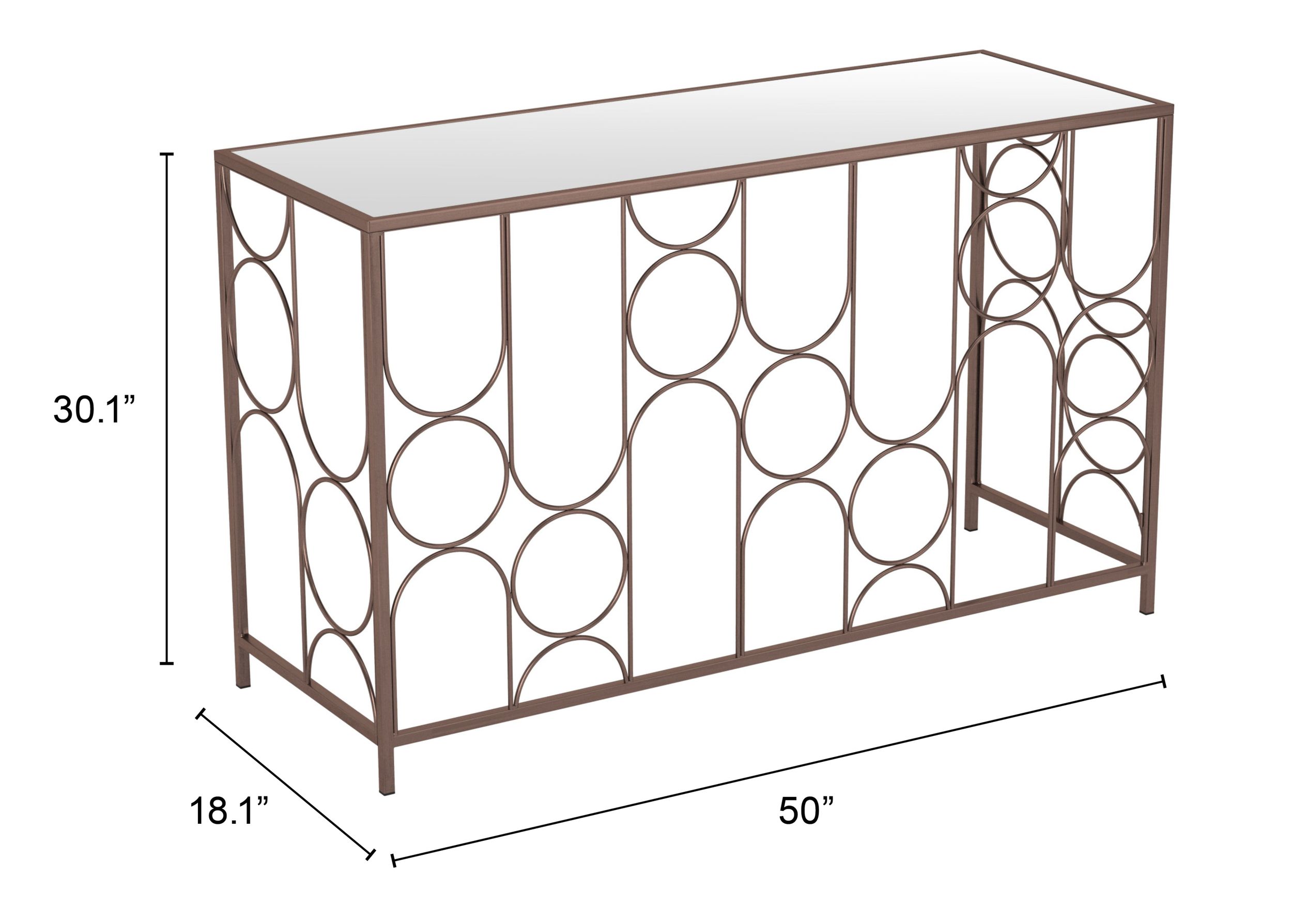 Convale Mirror Glass/Steel Console Table