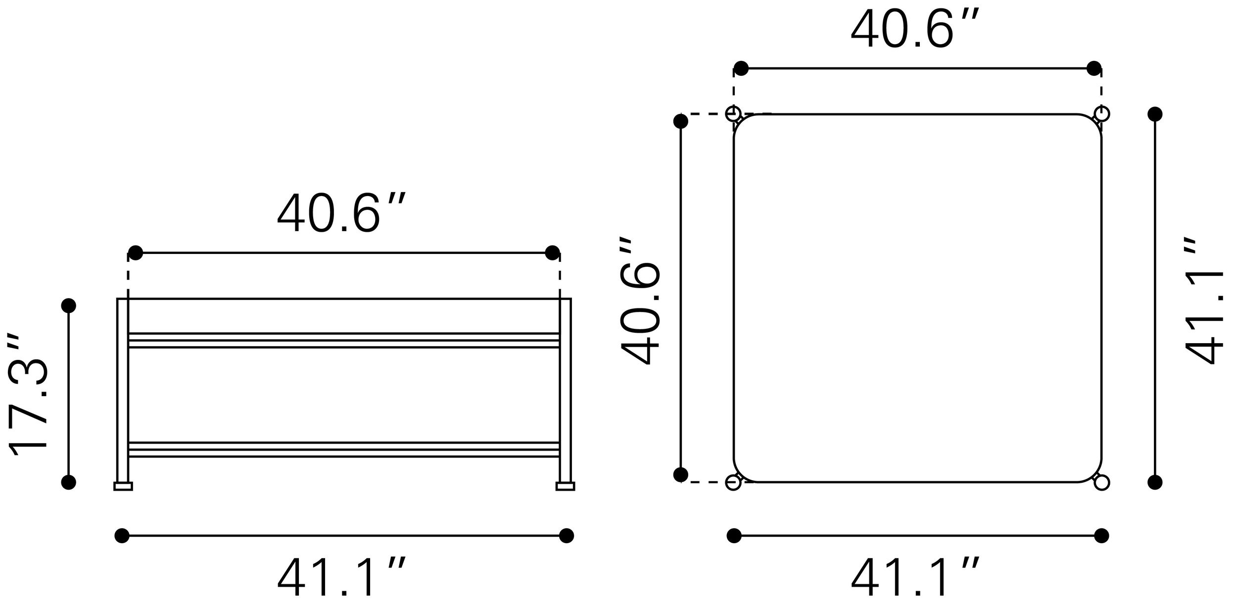 Nazaire Square Wood/Steel Coffee Table