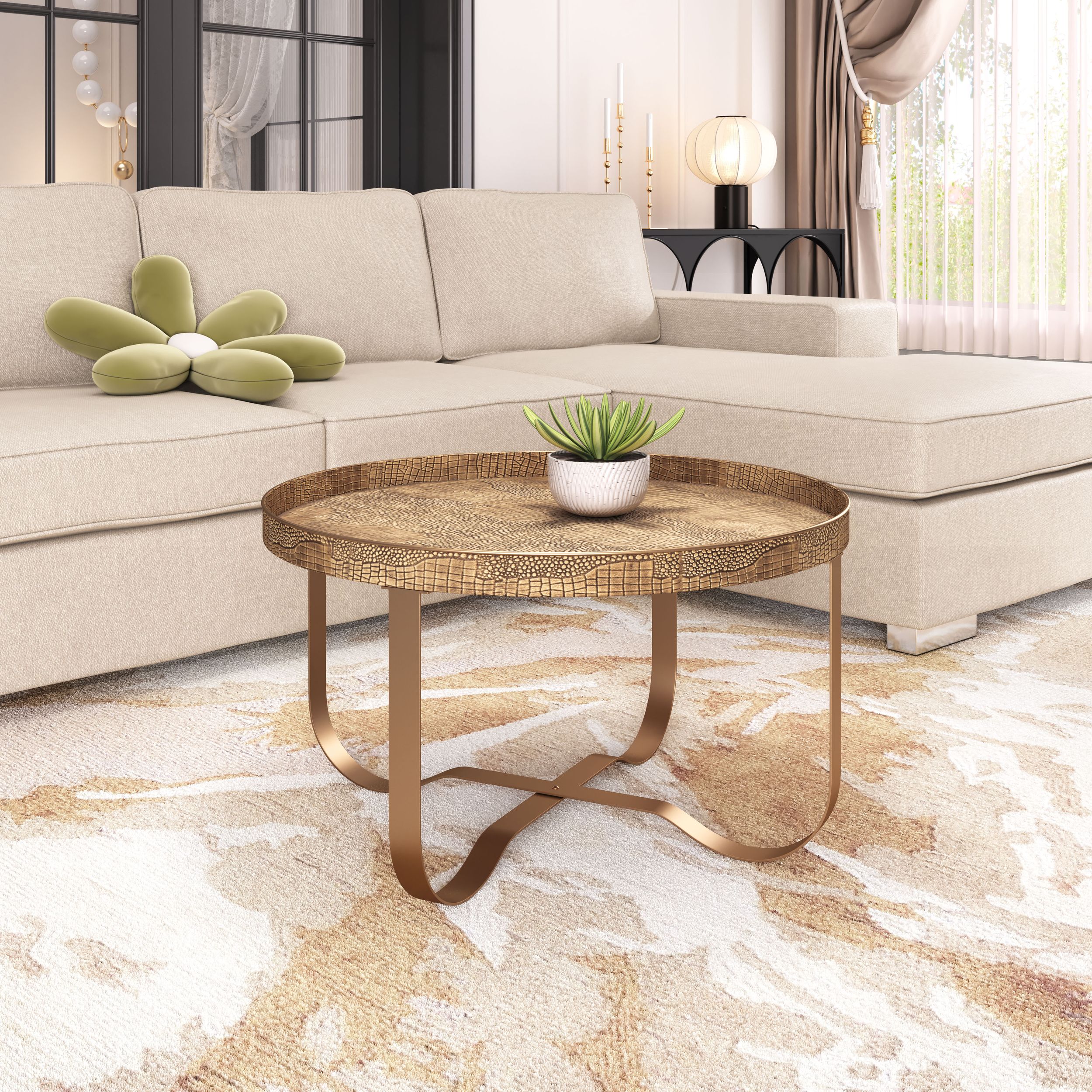 Vannes Round Steel Coffee Table