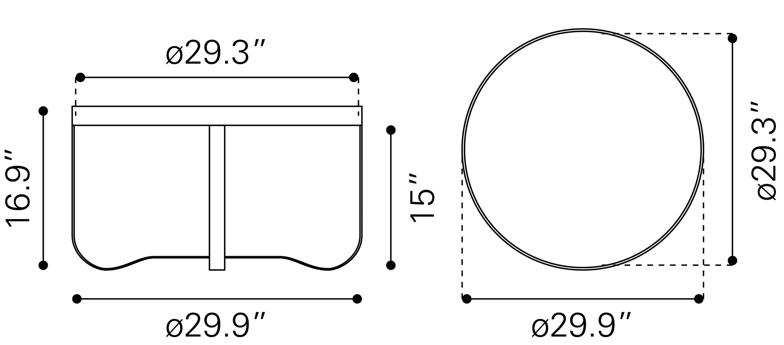 Vannes Round Steel Coffee Table