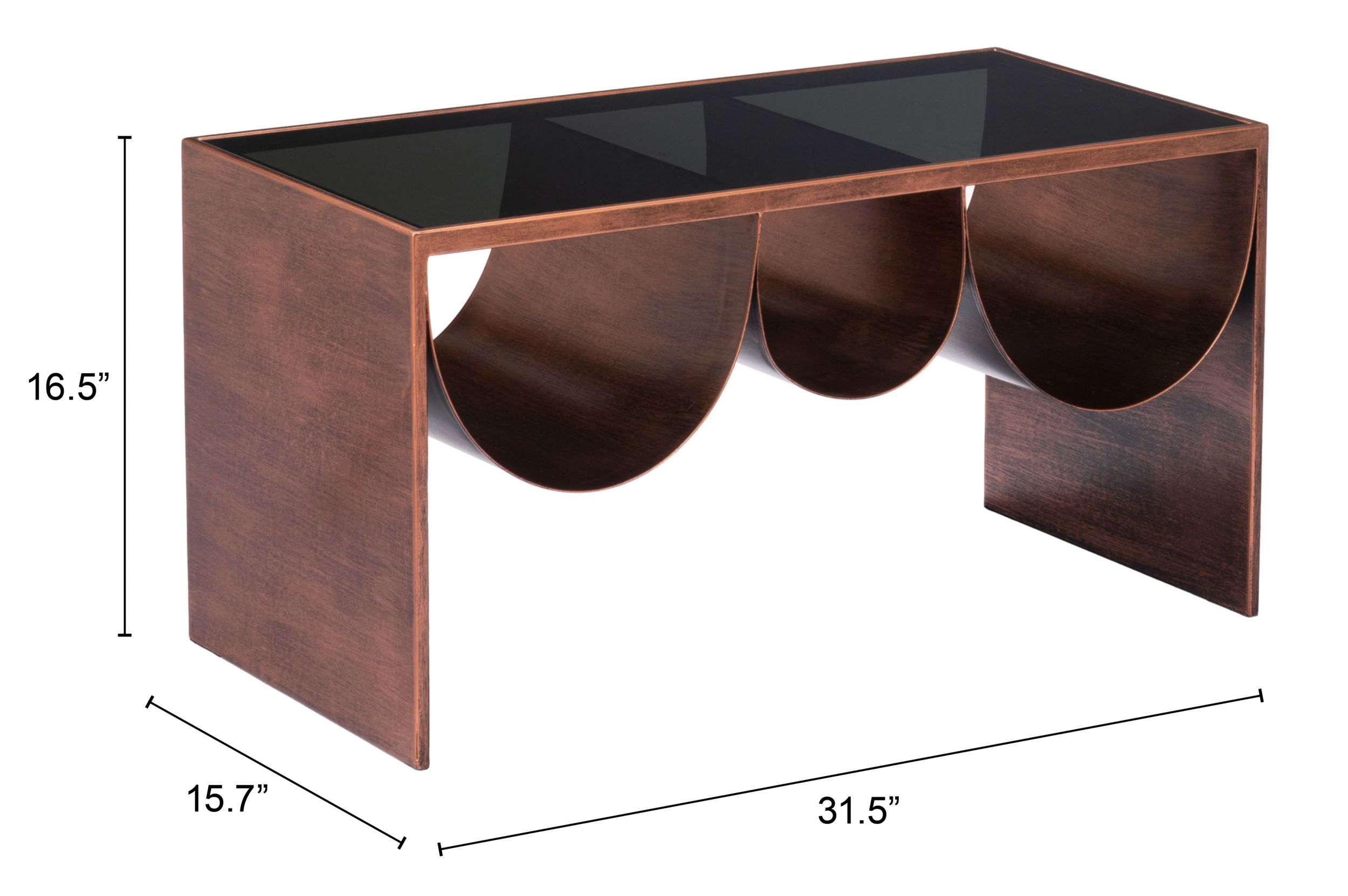 Aveiro Rectangular Tinted Glass/Steel Coffee Table