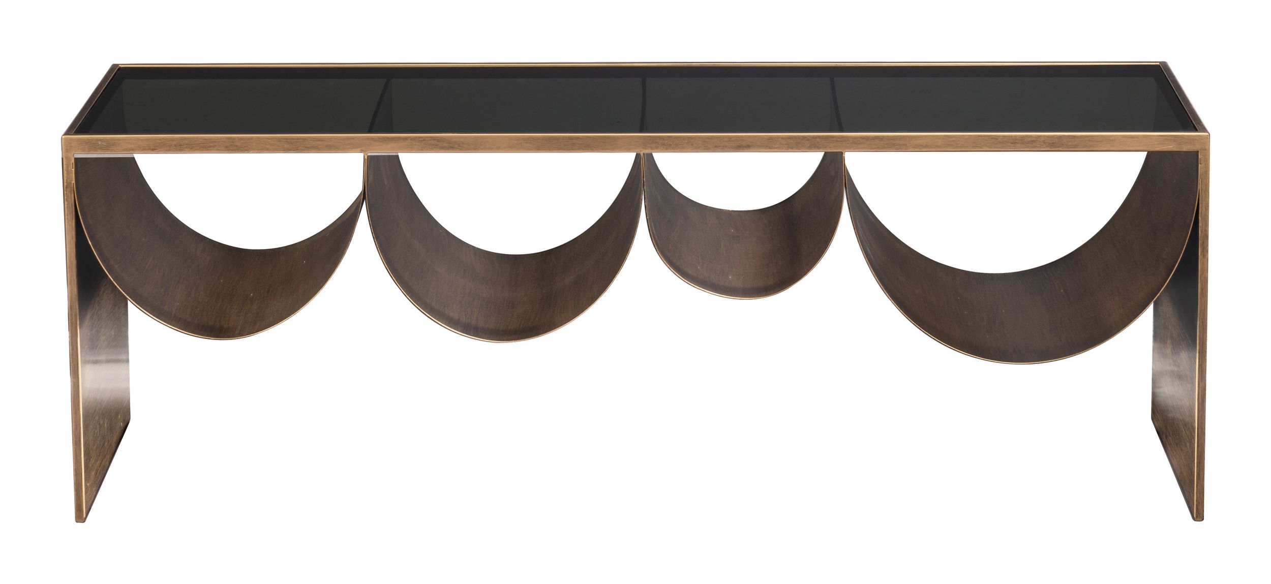 Reed Rectangular Glass/Steel Coffee Table