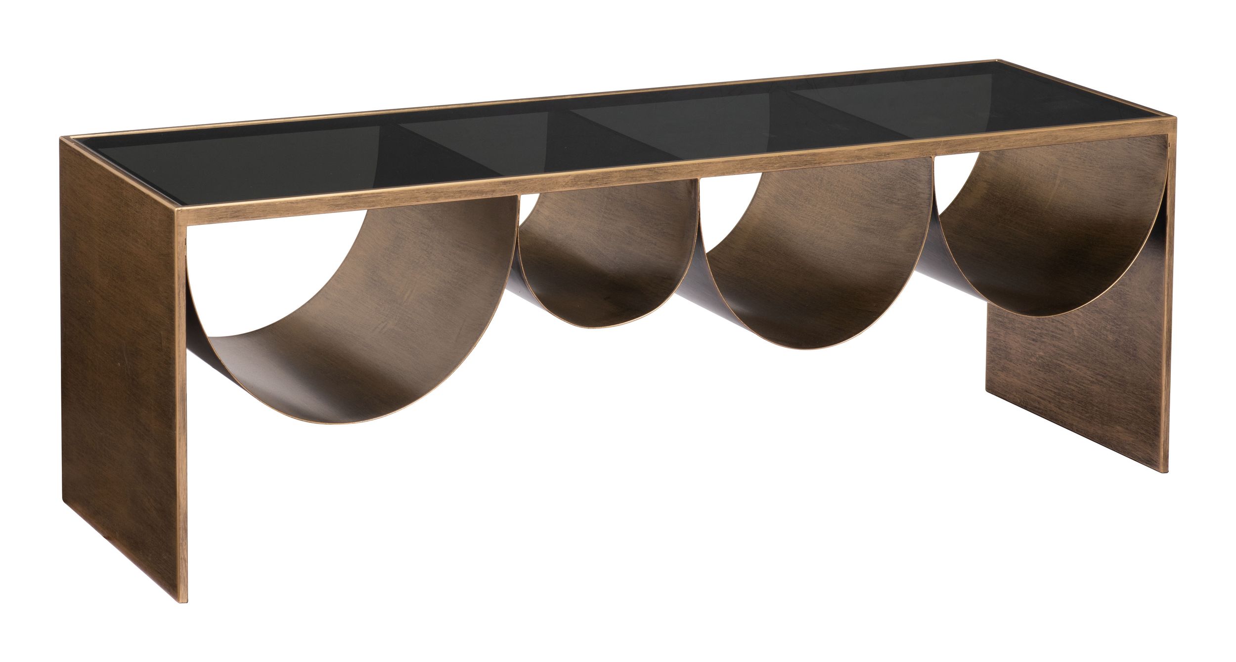Reed Rectangular Glass/Steel Coffee Table