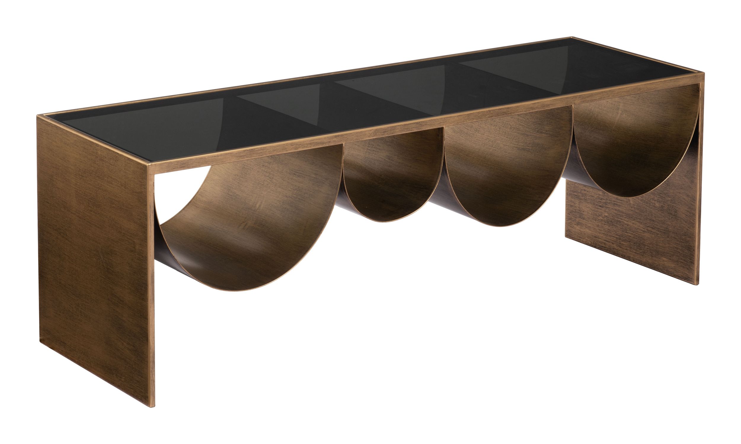 Reed Rectangular Glass/Steel Coffee Table