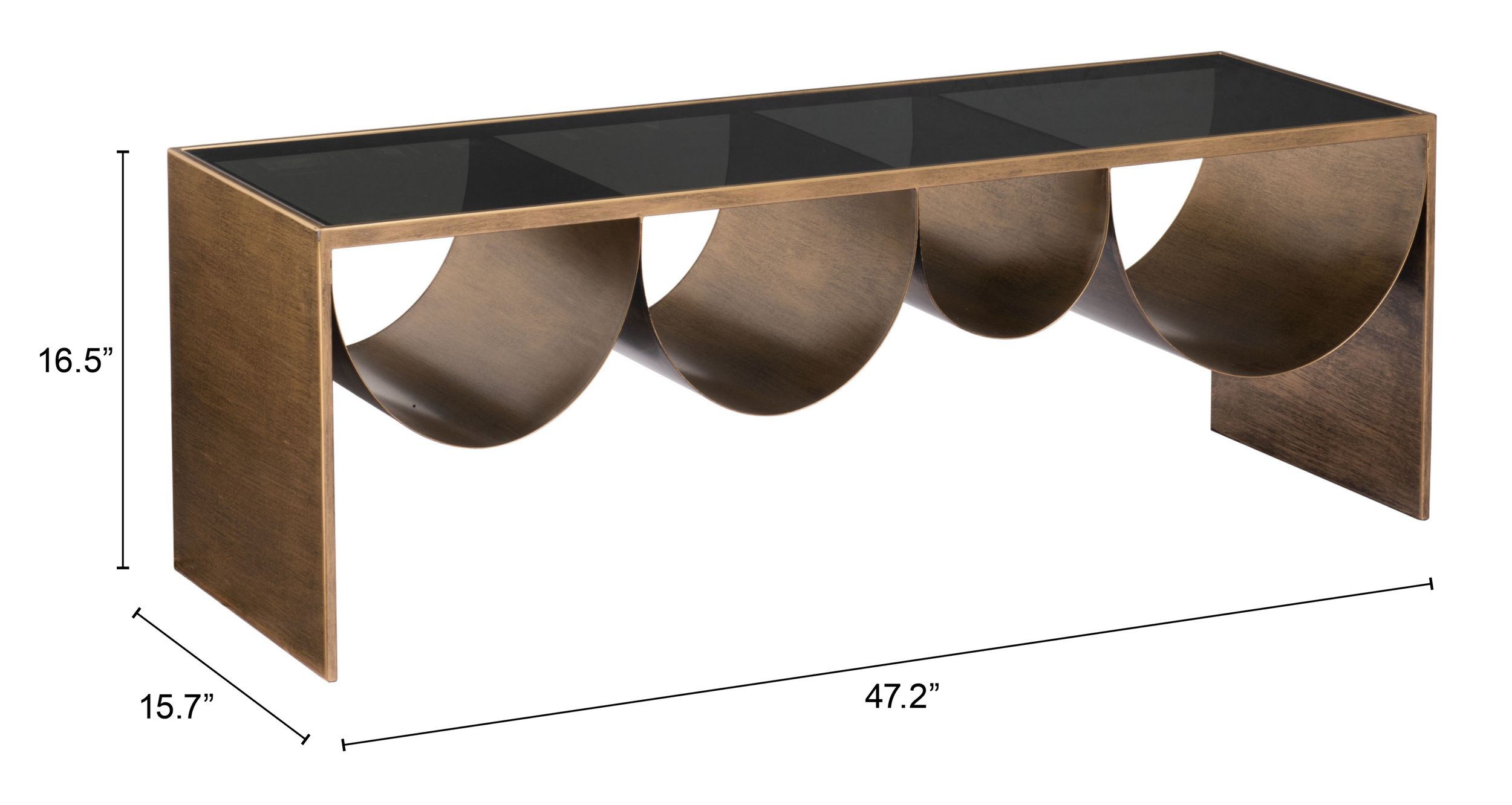 Reed Rectangular Glass/Steel Coffee Table