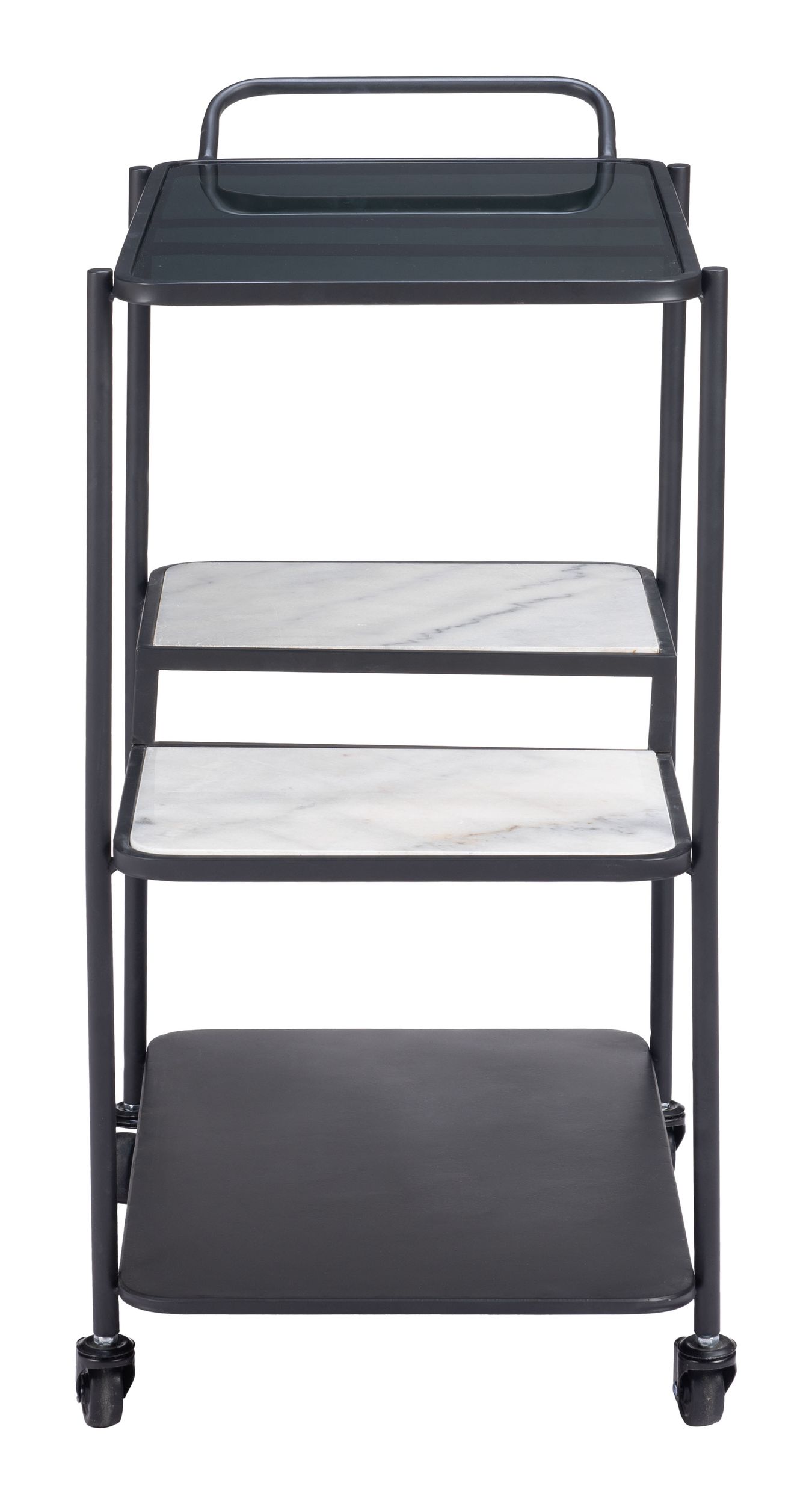 Constanza Glass/Marble/Steel Bar Cart