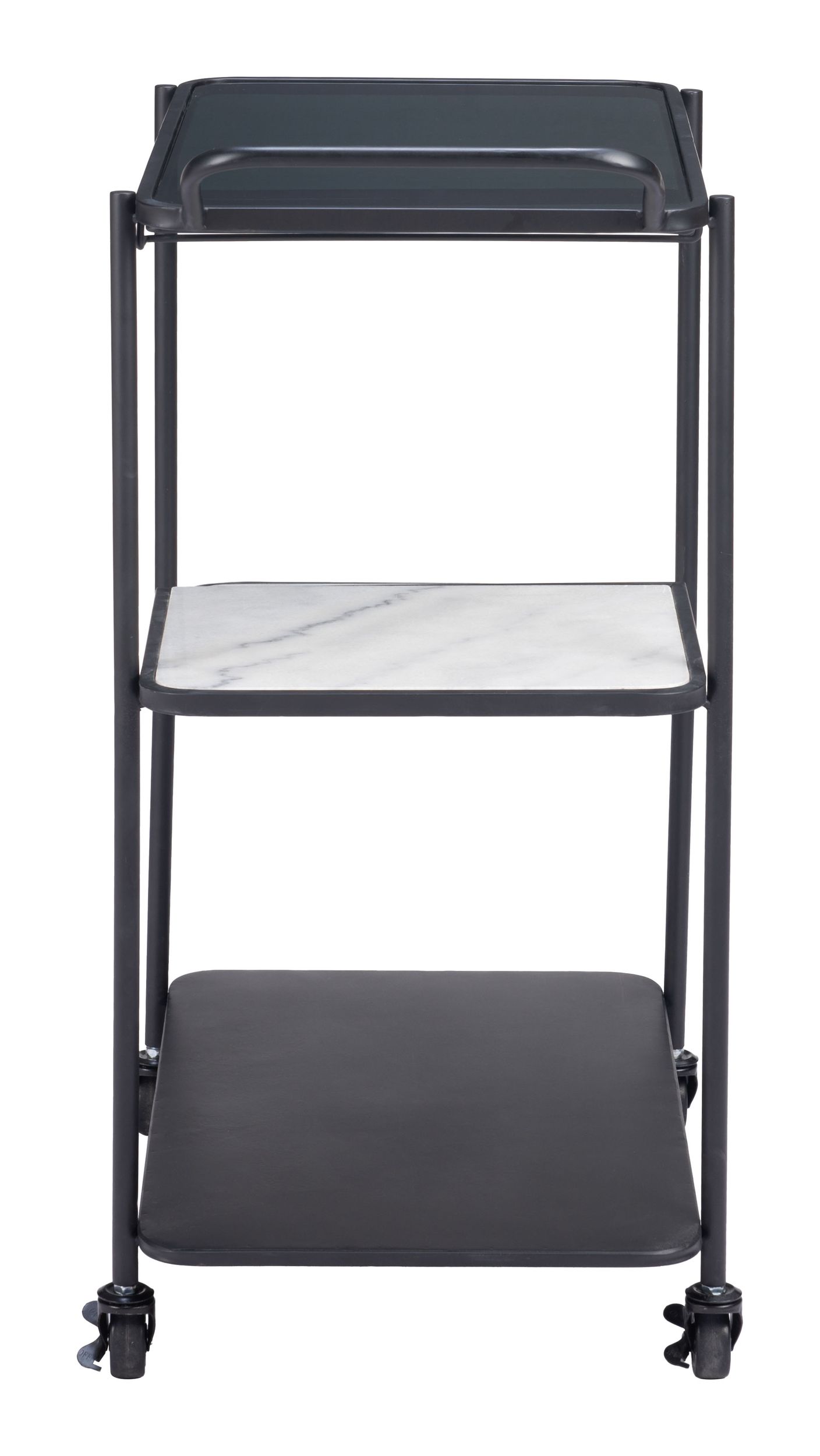 Constanza Glass/Marble/Steel Bar Cart