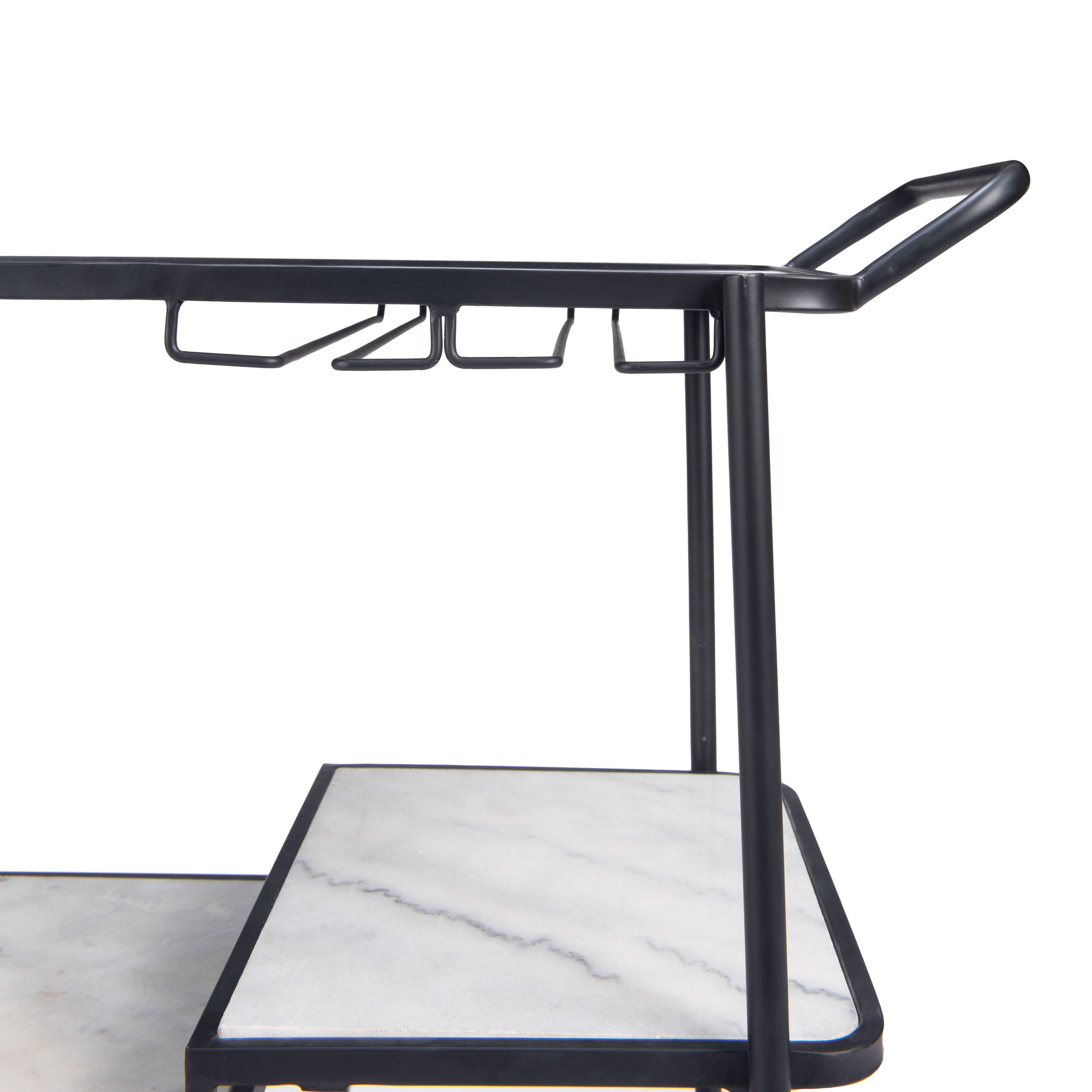 Constanza Glass/Marble/Steel Bar Cart