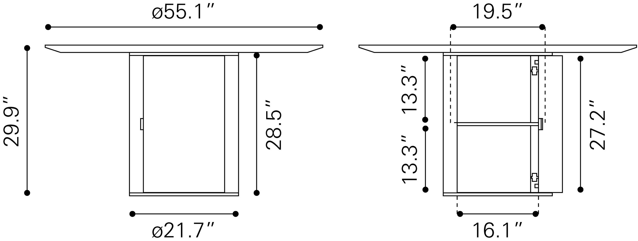 Izola Round Wood Dining Table